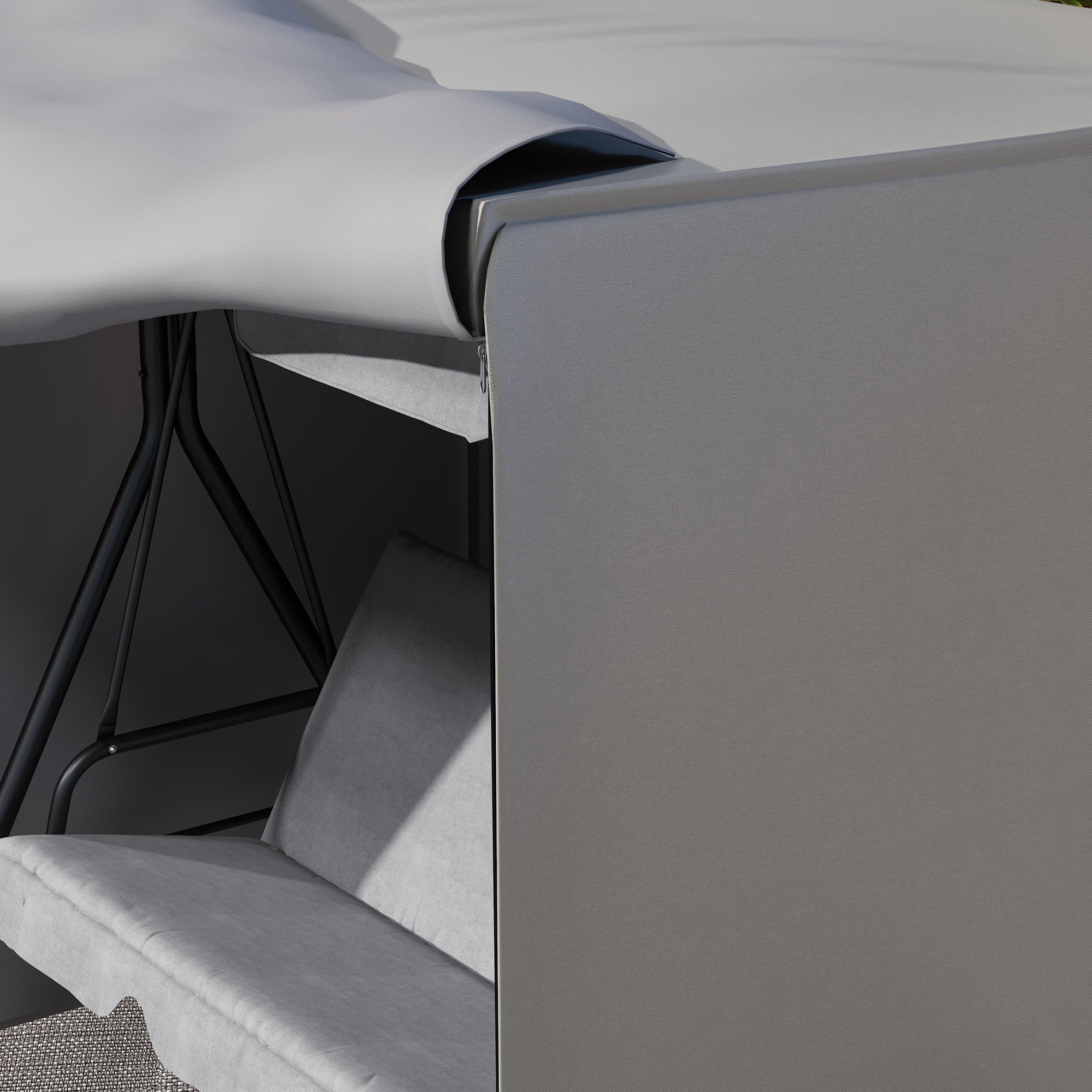 Outsunny 152 x 177cm Three-Seater Swing Chair Protective Cover Light Grey - North Peak Garden Furniture