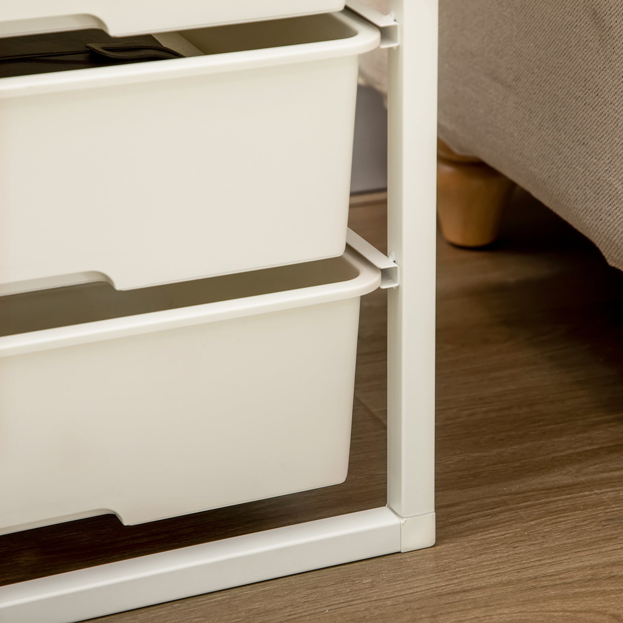 HOMCOM Bedroom Chest of Drawers, 6-Drawer Dresser, Tall Storage Drawer Unit with Steel Frame for Living Room, White - North Peak Garden Furniture