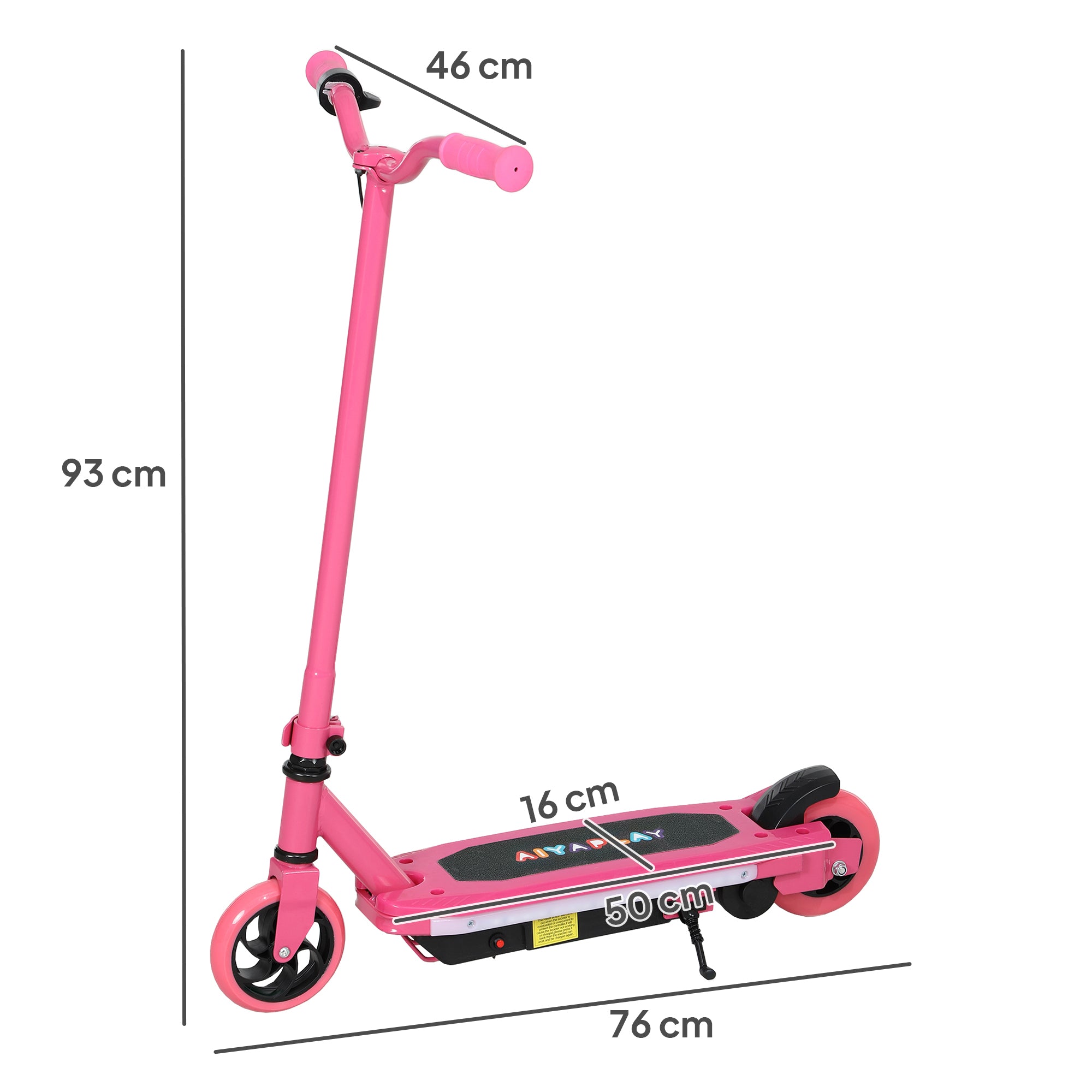 AIYAPLAY Electric Scooter for Ages 6-14, with Colourful Light and Electric Brake, Electric Scooter E Scooter, Up to 10 KM/H & 8 KM, Pink - North Peak Garden Furniture