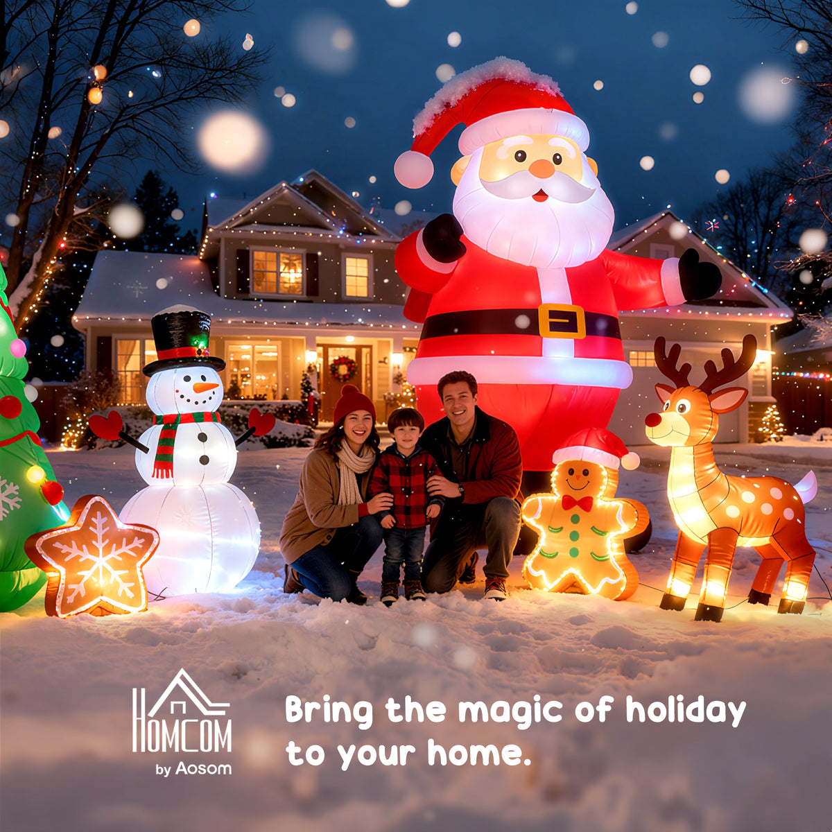 HOMCOM Inflatable Christmas Santa Claus Air Blown Decoration Yard