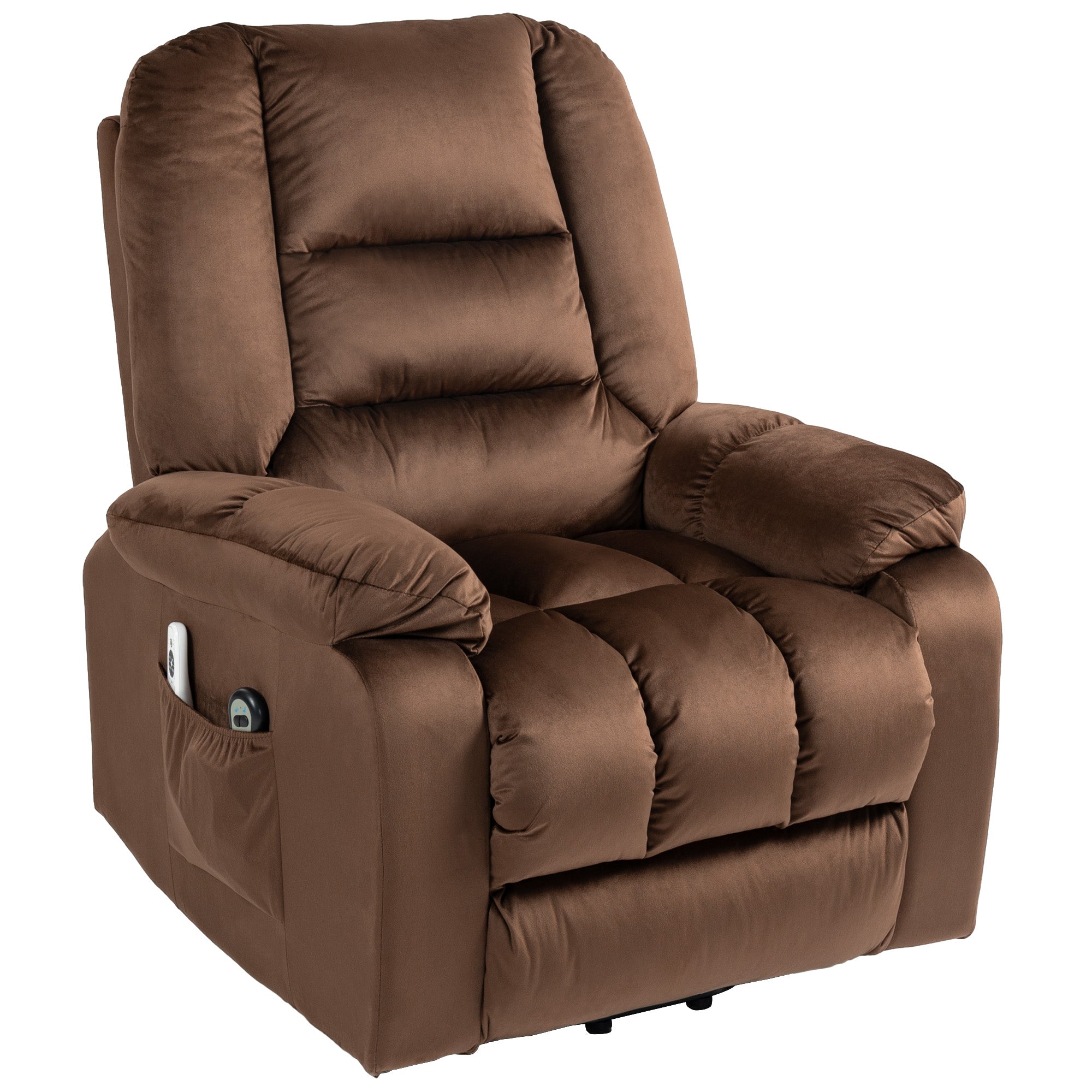 HOMCOM Leathaire Eight Massage Point Armchair, with Heat and Reclining Back - Brown