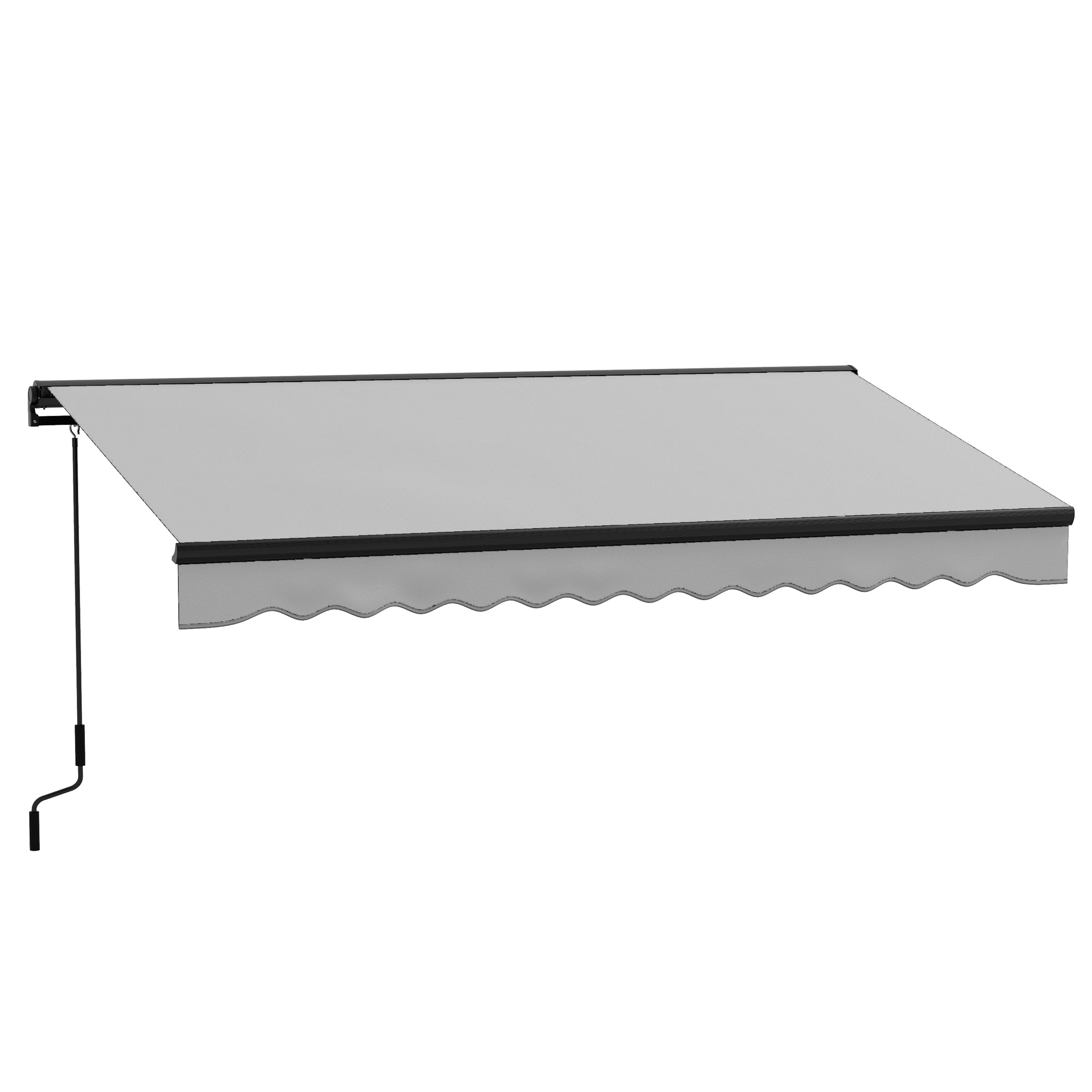 Outsunny 2.5 x 3.5m Aluminium Frame Electric Awning, with Remote - Light Grey - North Peak Garden Furniture