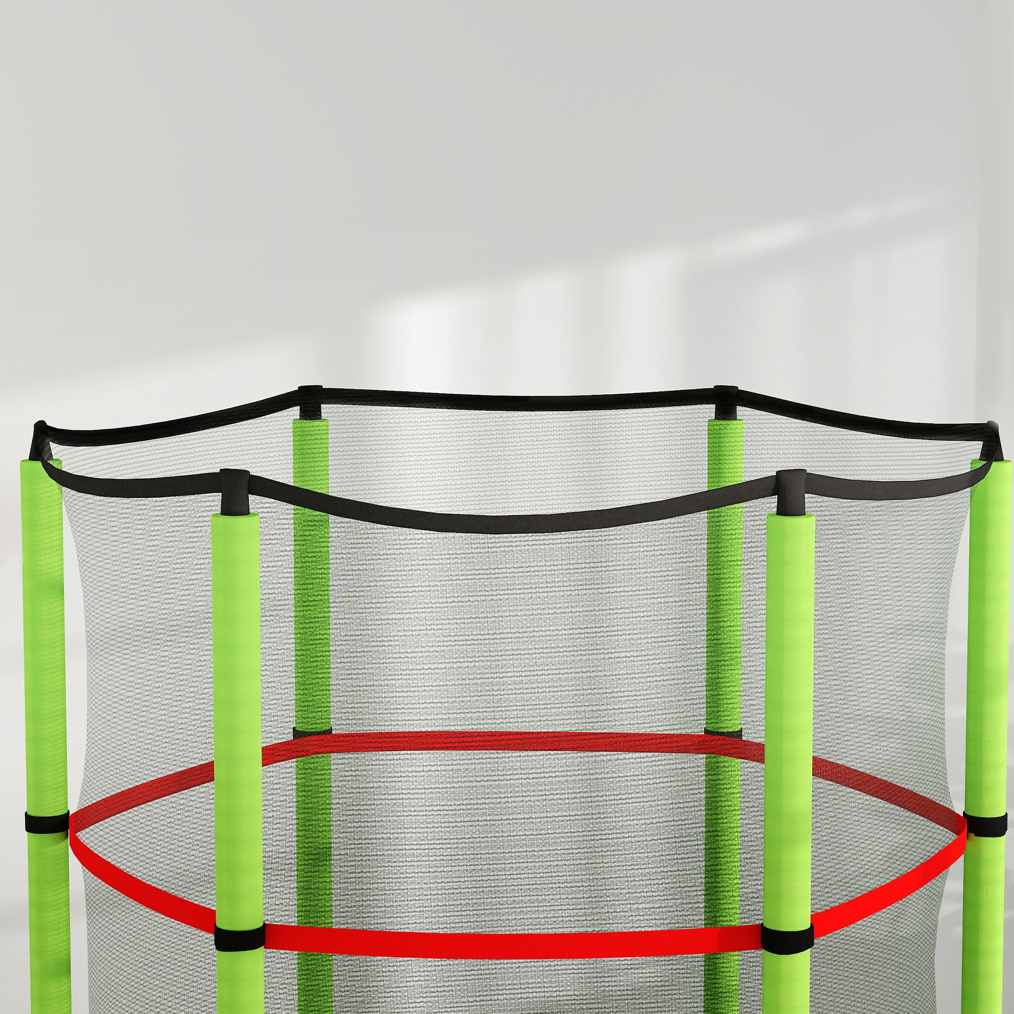 HOMCOM Kids Trampoline, with Enclosure Net, Steel Frame, for Ages 3-6 Years - Green - North Peak Garden Furniture