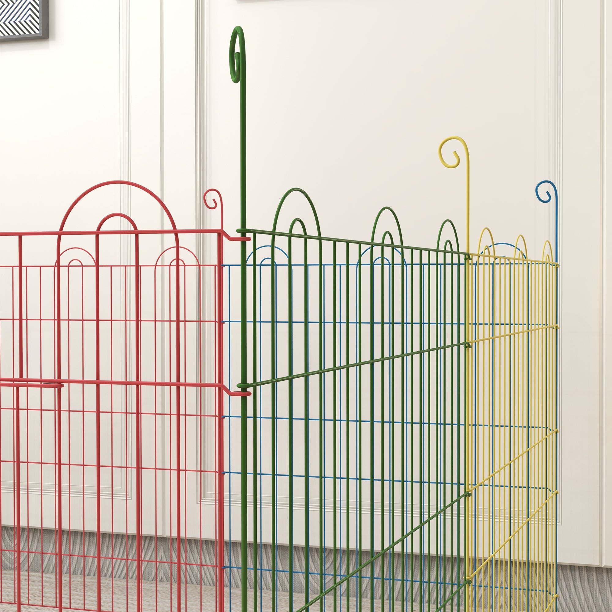 PawHut Pet Playpen Crate, with Eight Panels, Door, for Indoors and Outdoors, 60H x Φ156cm - North Peak Garden Furniture