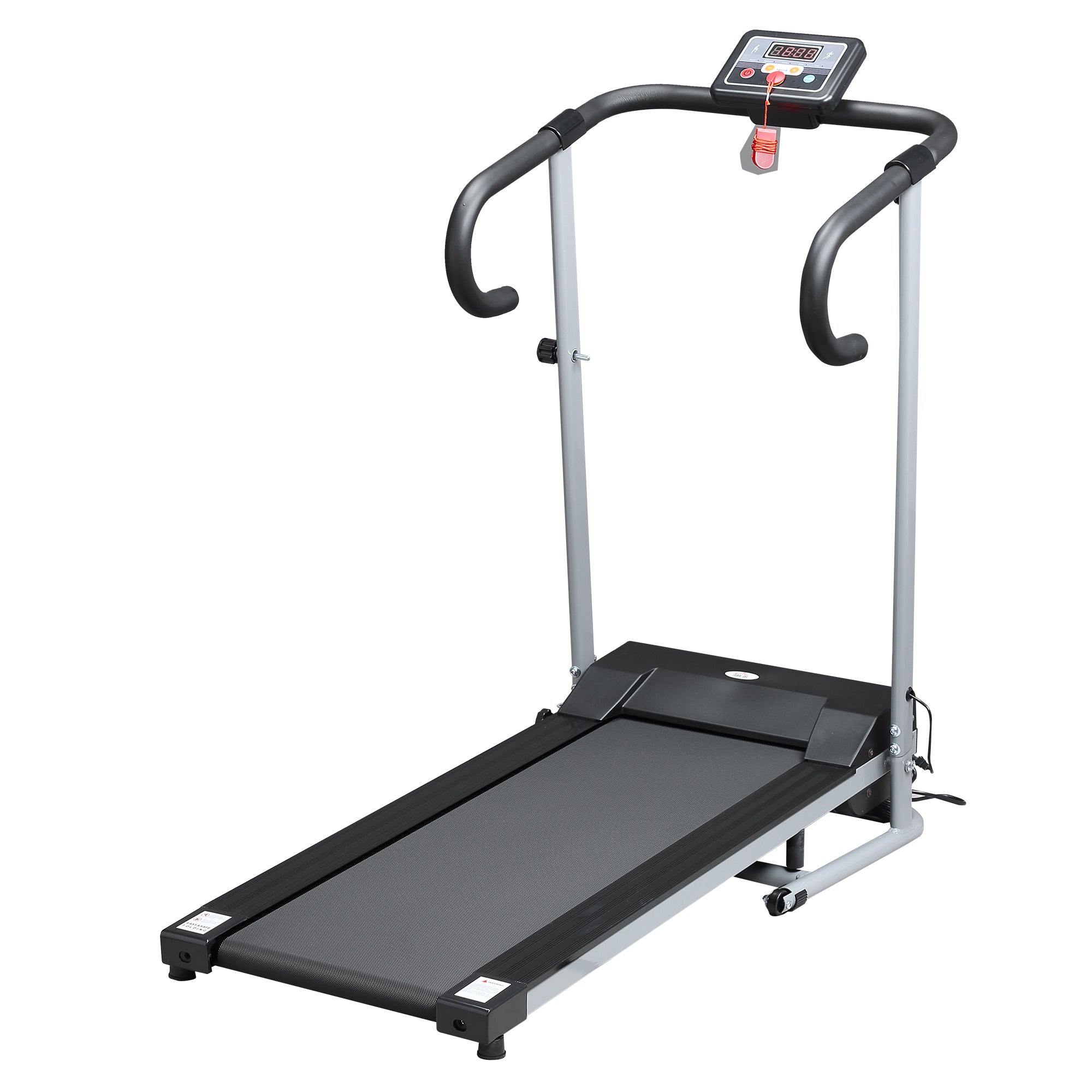 HOMCOM 1.25HP Motorised Electric Treadmill, 10km/h Folding Running Machine, Gym Fitness Exercise with LCD Monitor, Grey - North Peak Garden Furniture