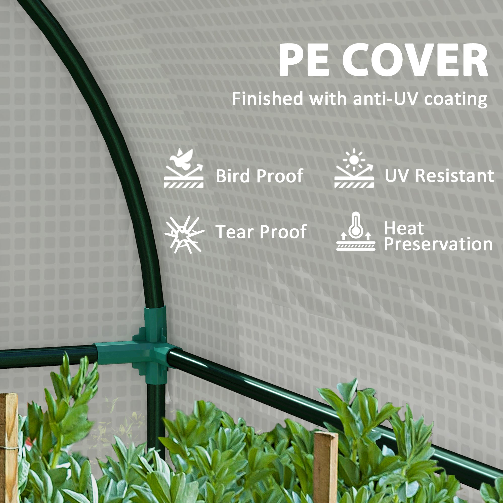 Outsunny 94 x 185cm Mini Two-Room Greenhouse - White - North Peak Garden Furniture
