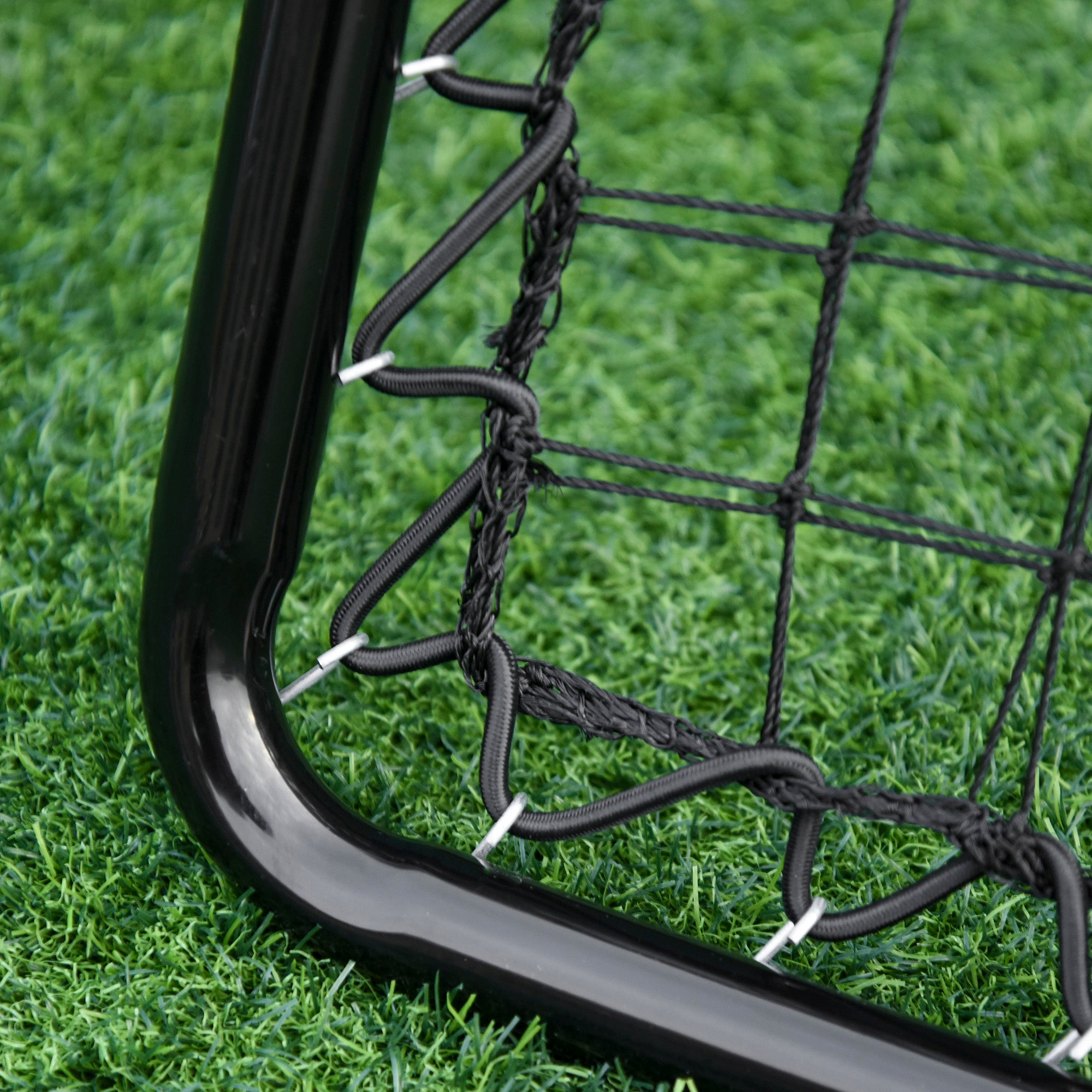 HOMCOM Angle Adjustable Double Sided Rebounder Net Training Aid Target Soccer Goal Kickback For Football, Baseball, Basketball - 75L x 75W cm - North Peak Garden Furniture