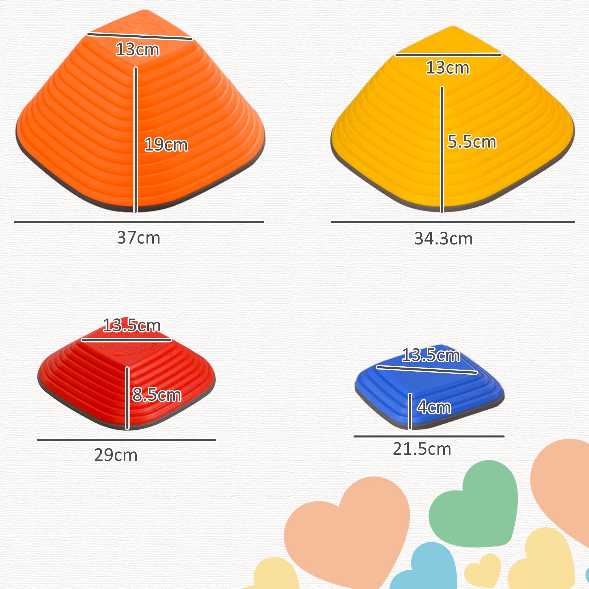 AIYAPLAY Balance Stepping Stones for Kids, 11PCs Non-Slip Stackable River Stones, Obstacle Courses for Balance & Motor Skills - North Peak Garden Furniture