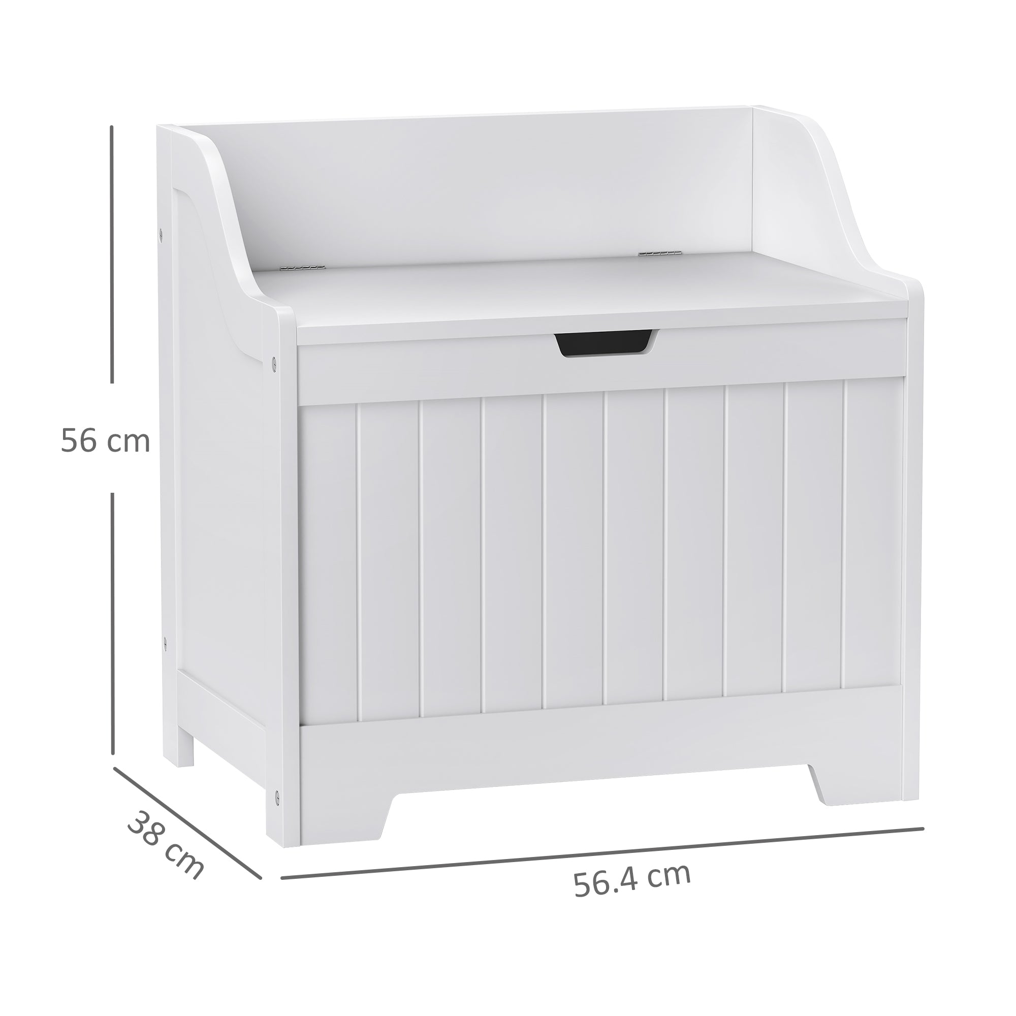 HOMCOM 61L Home Storage Chest - White - North Peak Garden Furniture