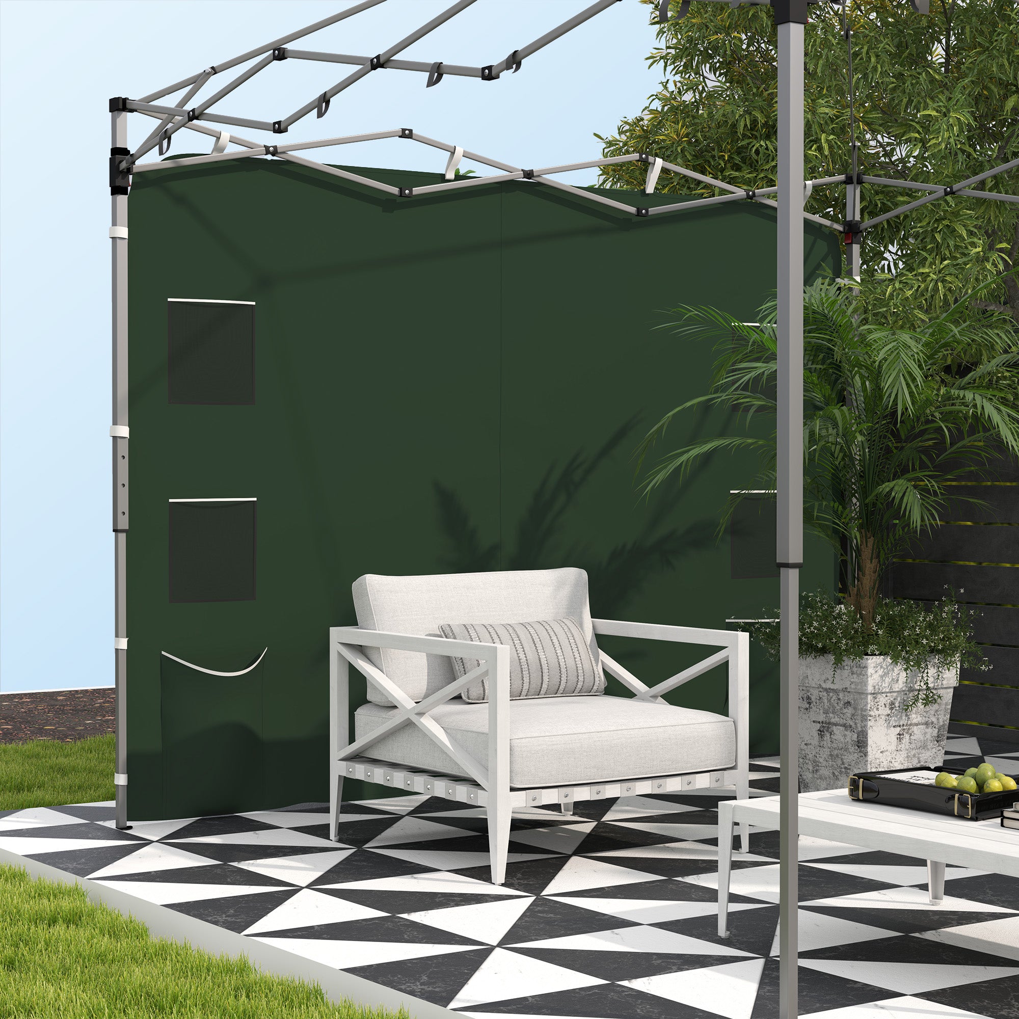 Outsunny 195 x 295cm Replacement Gazebo Sidewall - Green - North Peak Garden Furniture