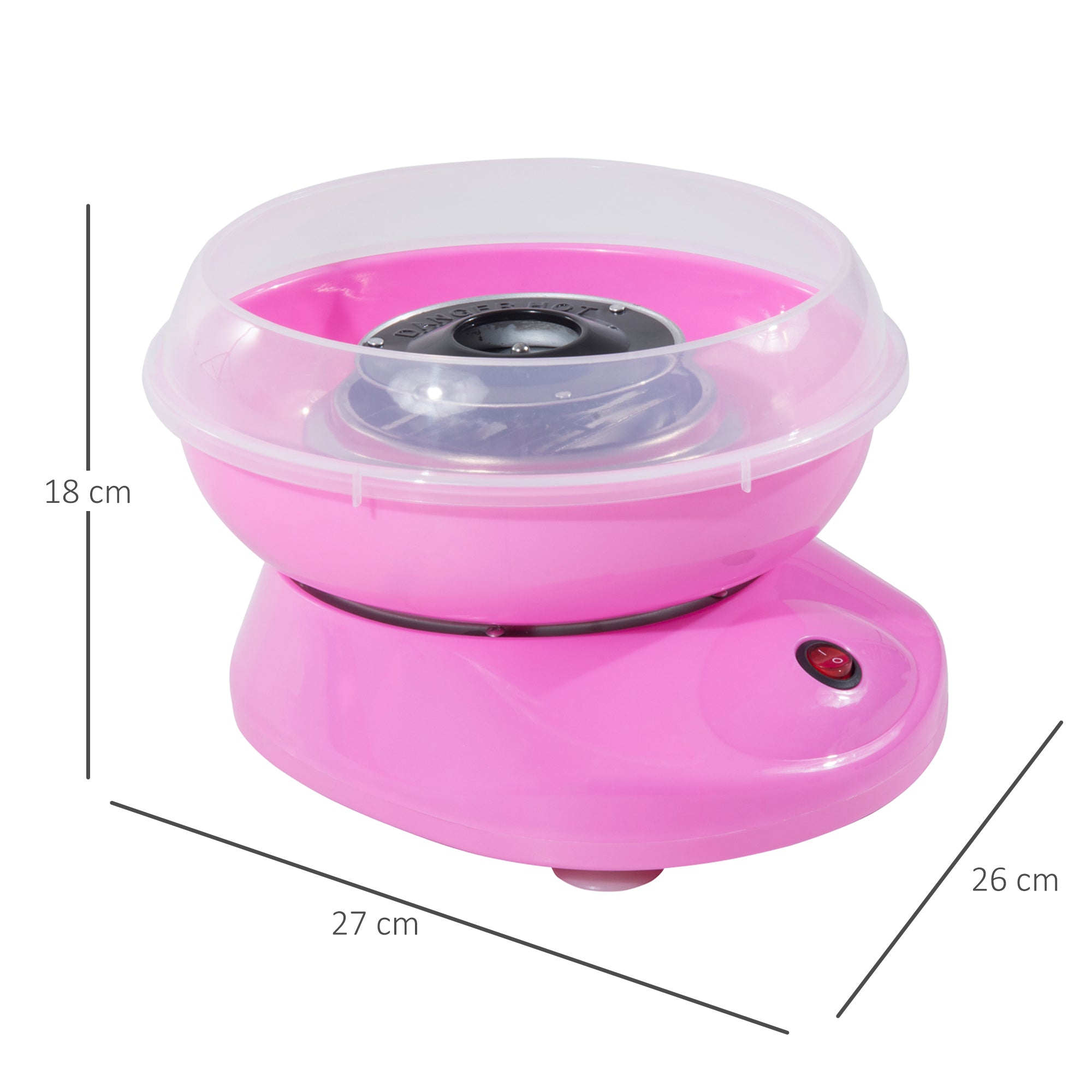 HOMCOM Candy Floss Machine Electric Cotton Candy Maker Gadgetry 450W (Pink) - North Peak Garden Furniture