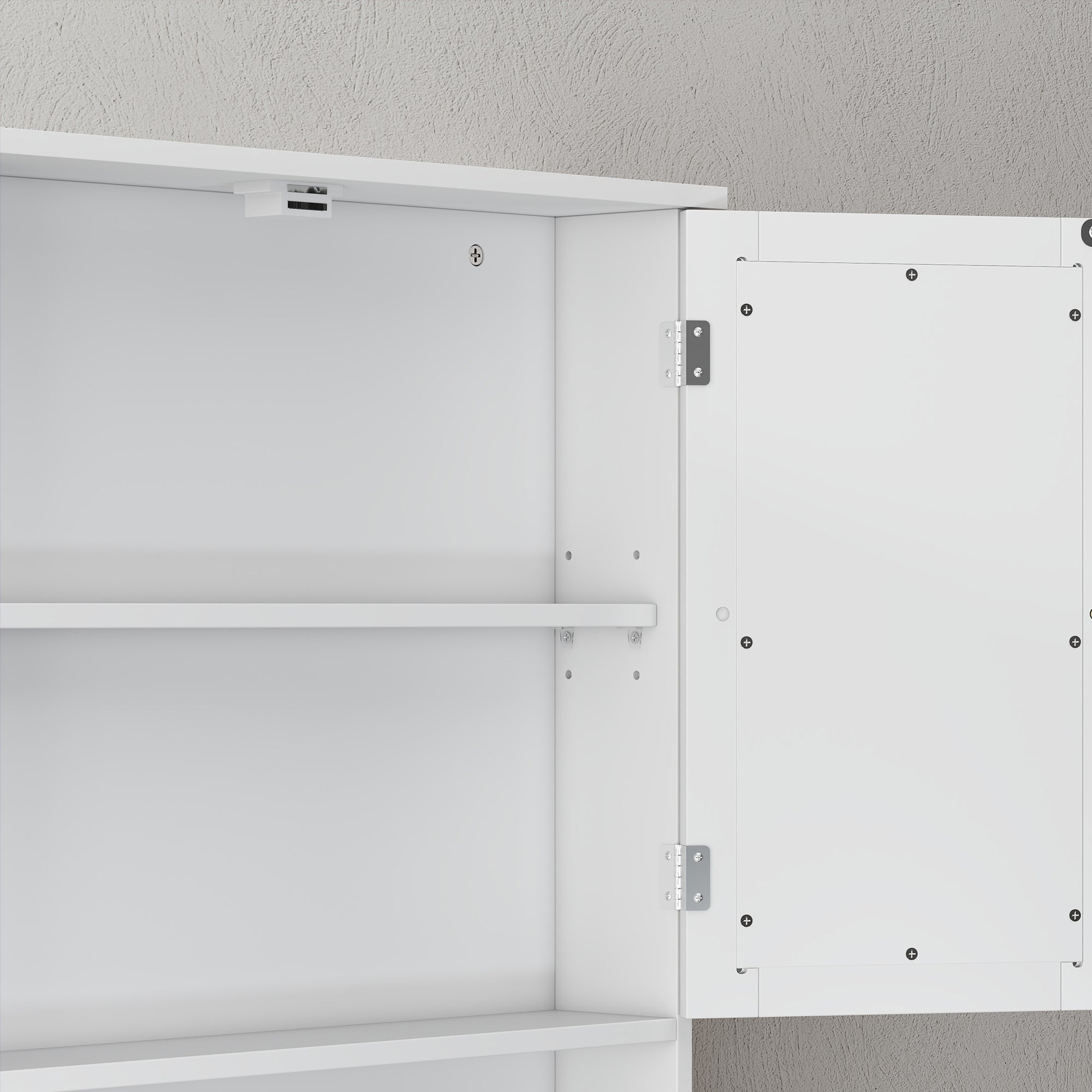 kleankin Bathroom Wall Storage Cabinet - White - North Peak Garden Furniture
