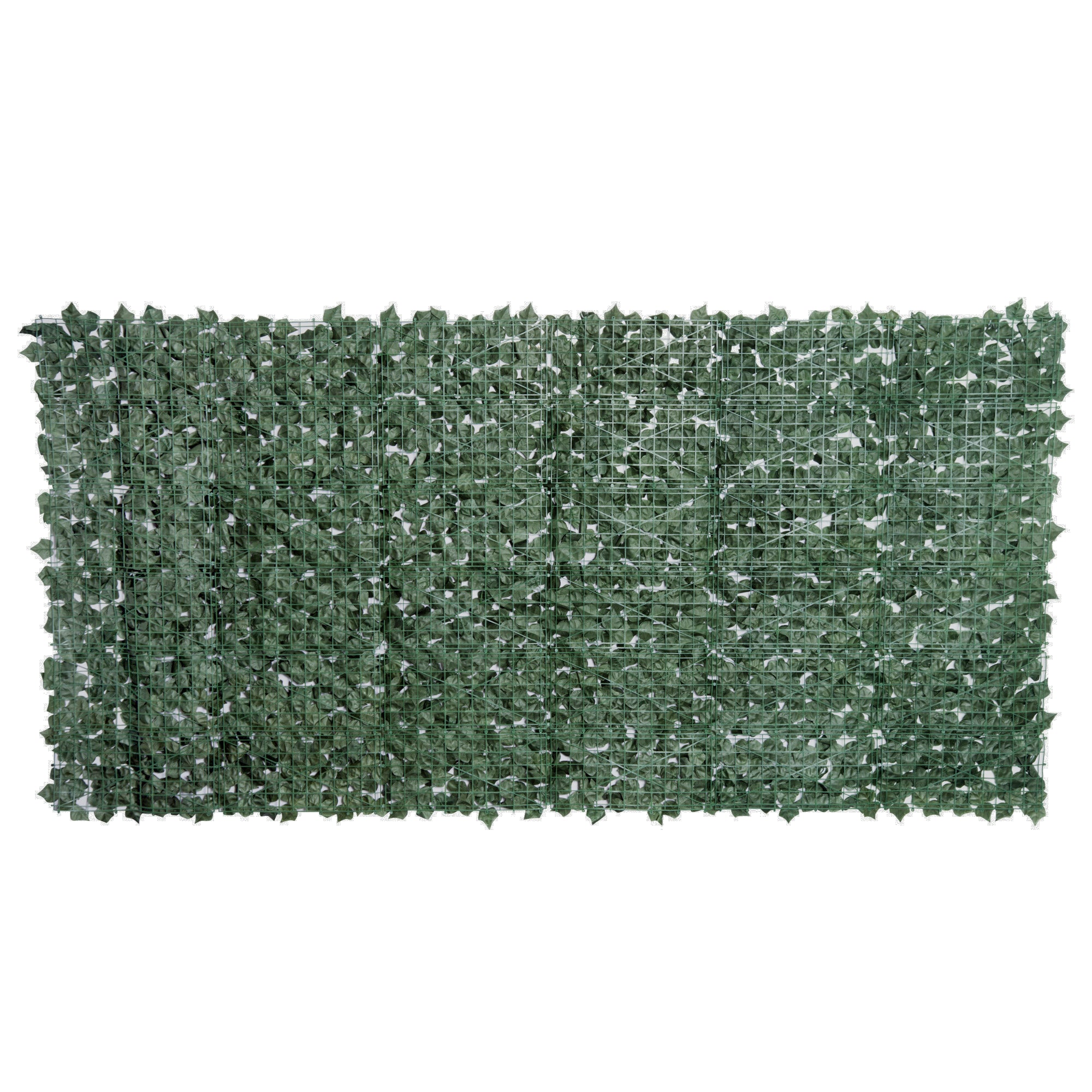 Outsunny 1-Piece Artificial Leaf Hedge Screen Privacy Fence Panel for Garden Outdoor Indoor Decor, Dark Green, 3M x 1.5M - North Peak Garden Furniture