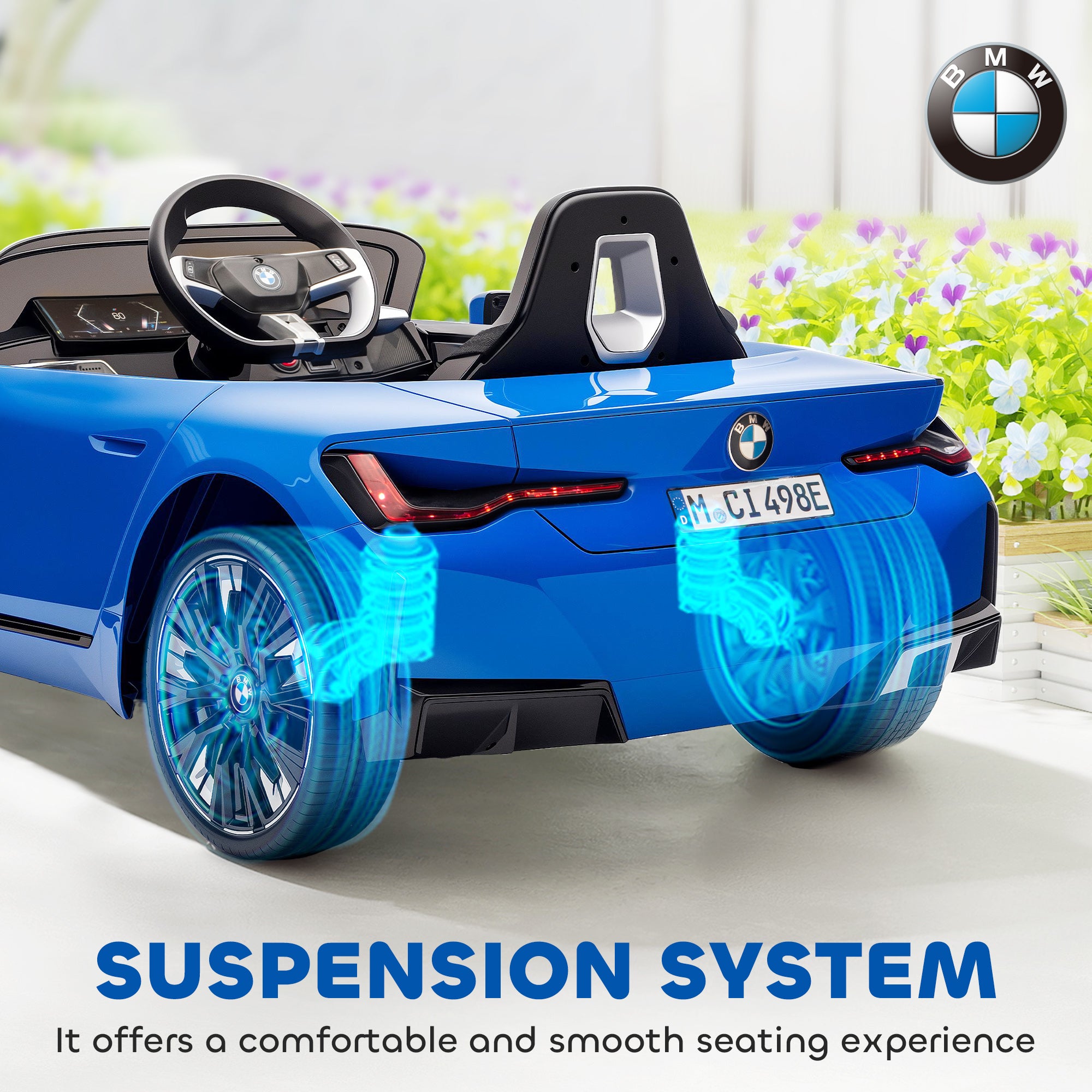 HOMCOM BMW i4 Licensed 12V Kids Electric Ride-On Car