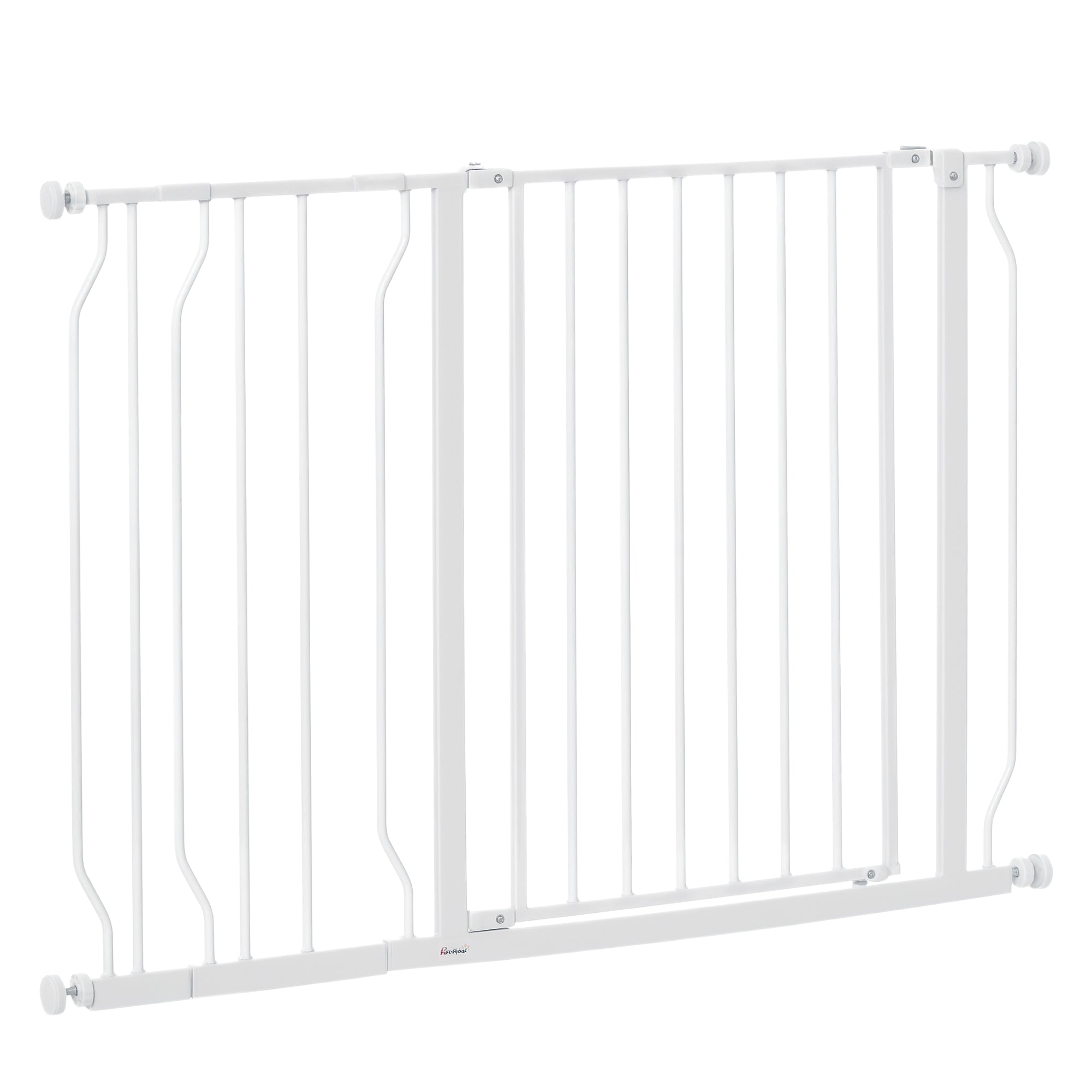 PawHut Wide Dog Safety Gate, with Door Pressure, for Doorways, Hallways, Staircases - White