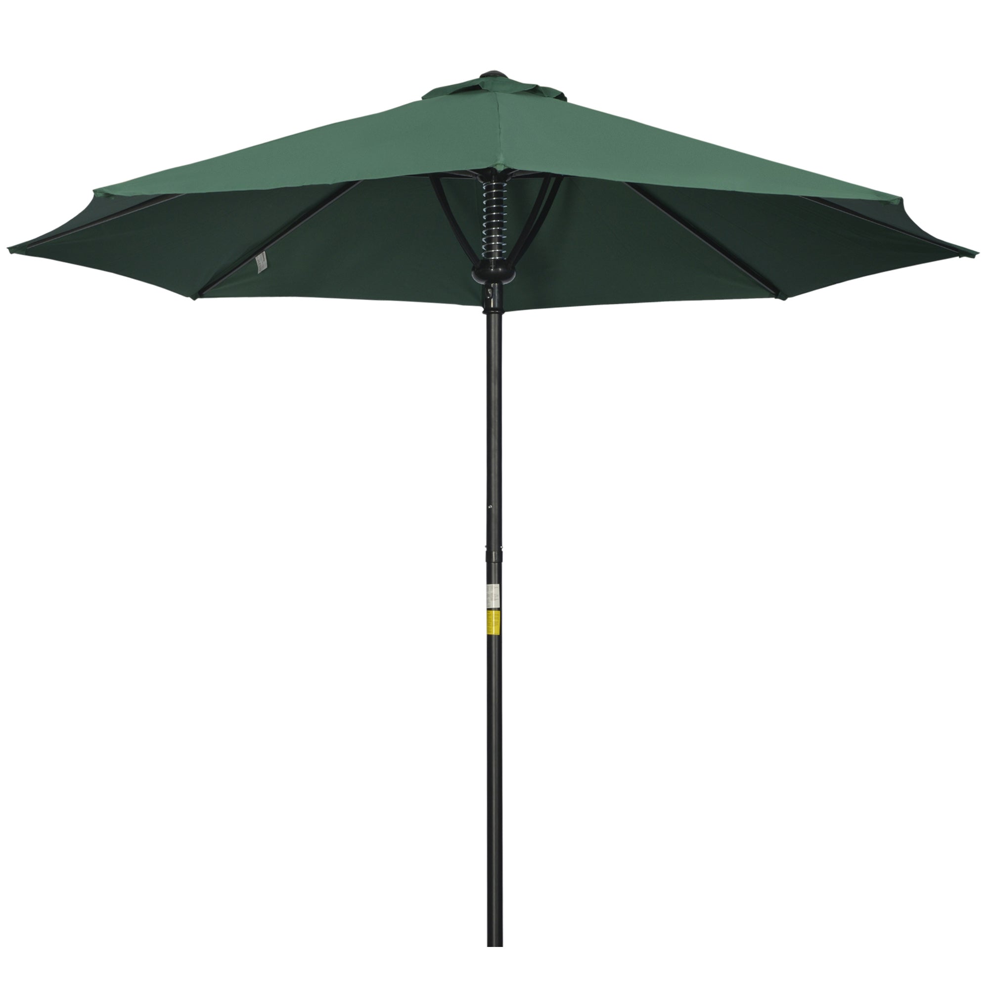 Outsunny Garden 3(m) Parasol Umbrella, Outdoor Market Table Umbrella Sun Shade Canopy with 8 Ribs, Easy Push to Open, Green - North Peak Garden Furniture