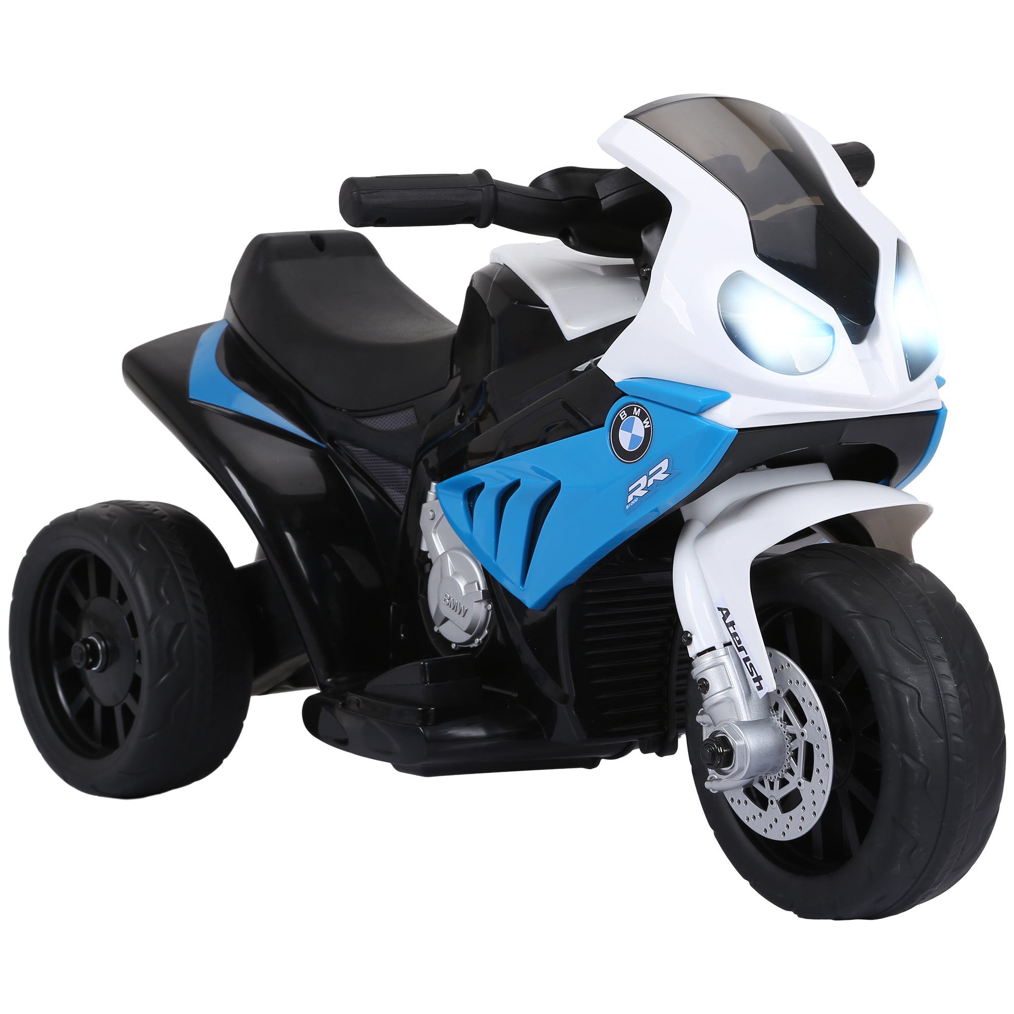 HOMCOM 6V BMW S1000RR Licensed Kids Electric Motorbike with Headlight, Music, Blue - North Peak Garden Furniture