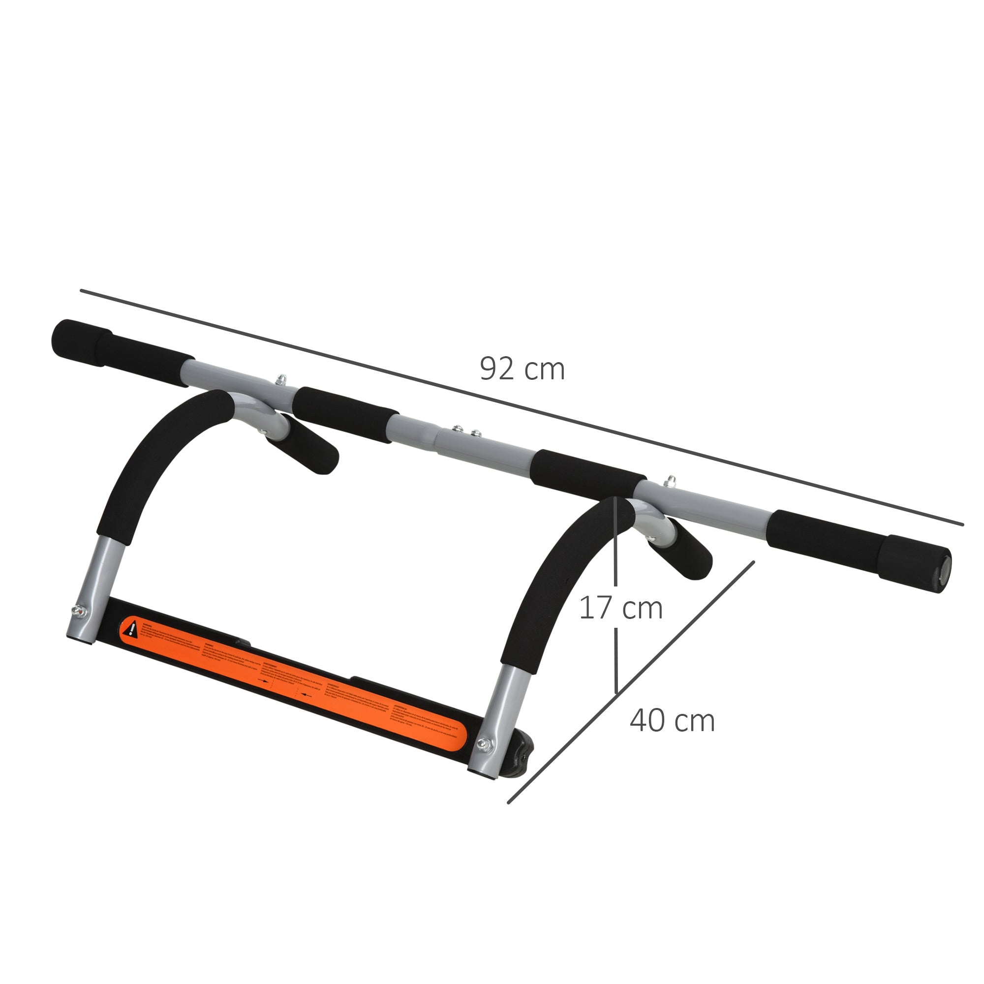 HOMCOM Pull-Up Bar for Doorway, Home Fitness Door Horizontal Bar Push up Bar for Indoor Gym Upper Body Workout, Grey - North Peak Garden Furniture