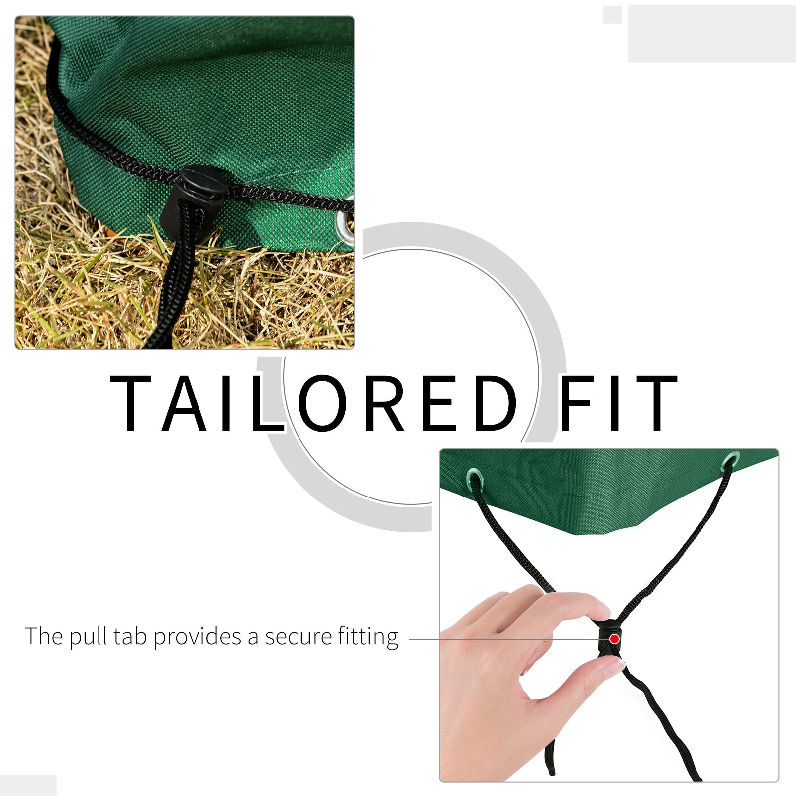 Outsunny 3-Seat Outdoor Garden Swing Chair Protective Cover Water UV Resistant, 240L x 133Wcm, Green - North Peak Garden Furniture