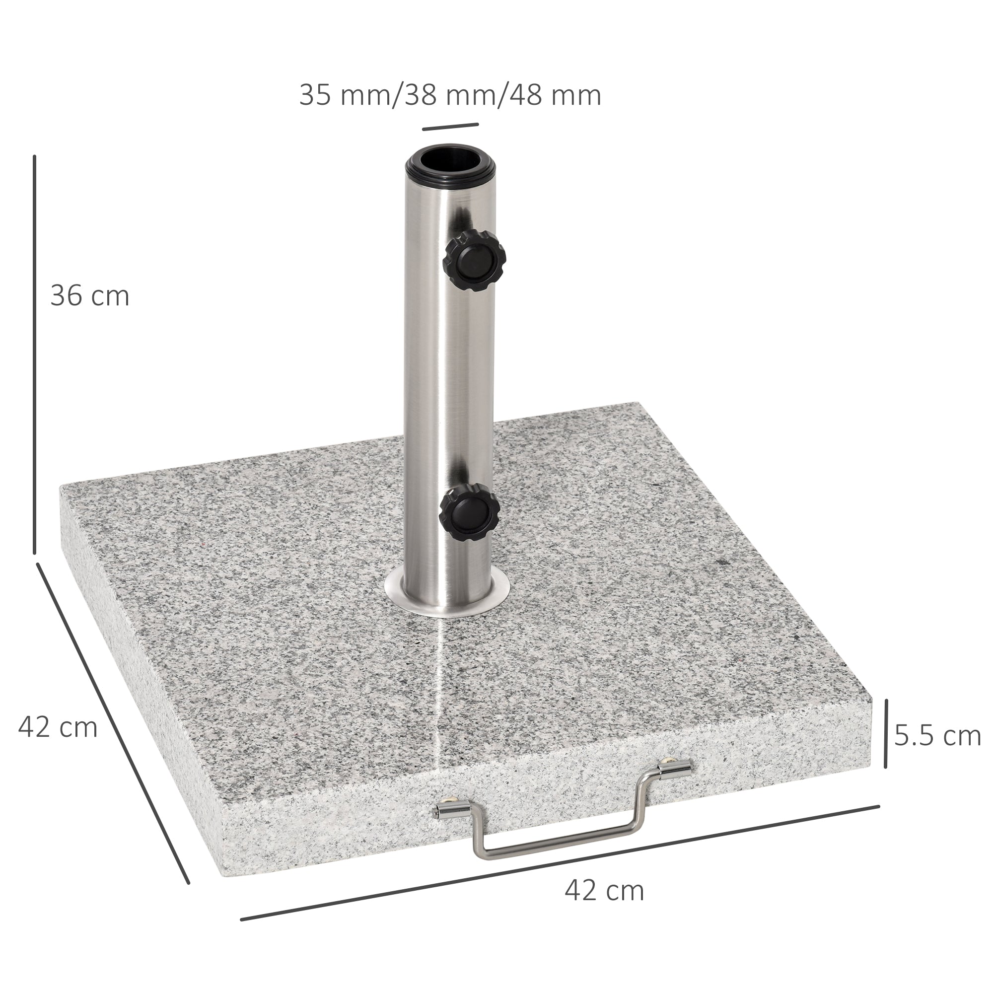 Outsunny Marble Umbrella Base: 28kg Durable Parasol Holder for Patio Furniture, Outdoor Sunshade Support