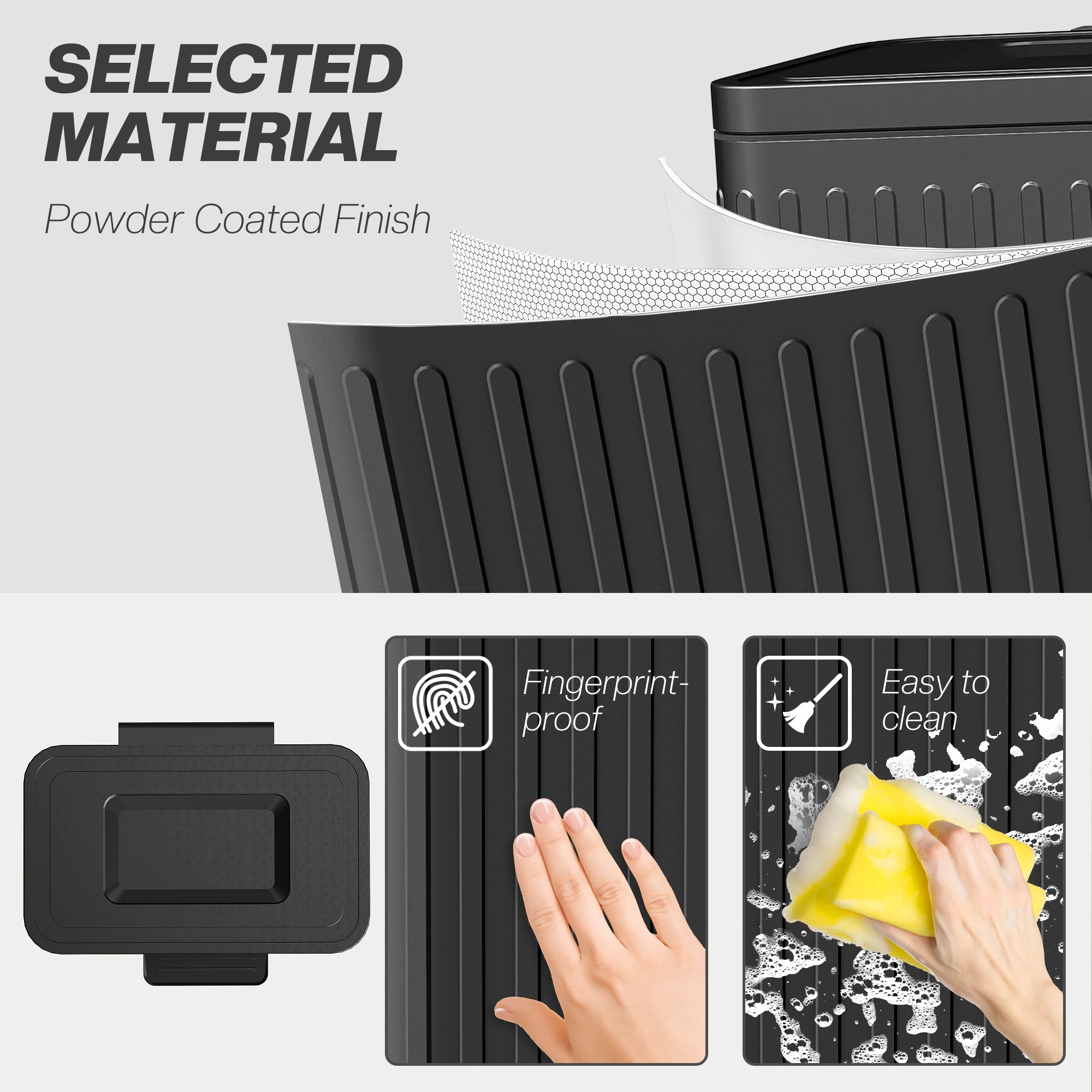 HOMCOM 40L Dual Compartment Rubbish Bin, with Soft-Close Lid - Black - North Peak Garden Furniture