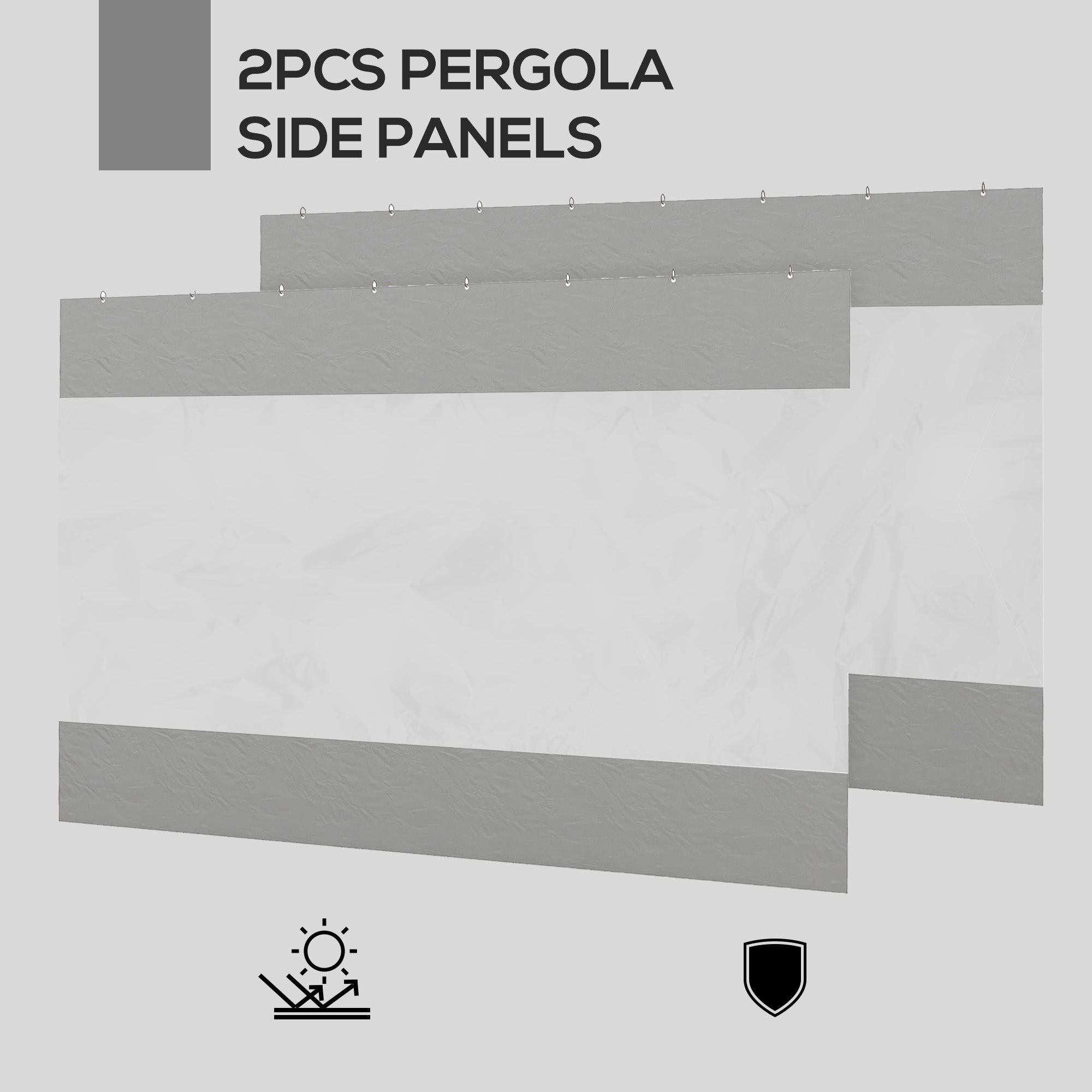 Outsunny Set of Two 3 x 2m Replacement Pergola Panels - Grey - North Peak Garden Furniture