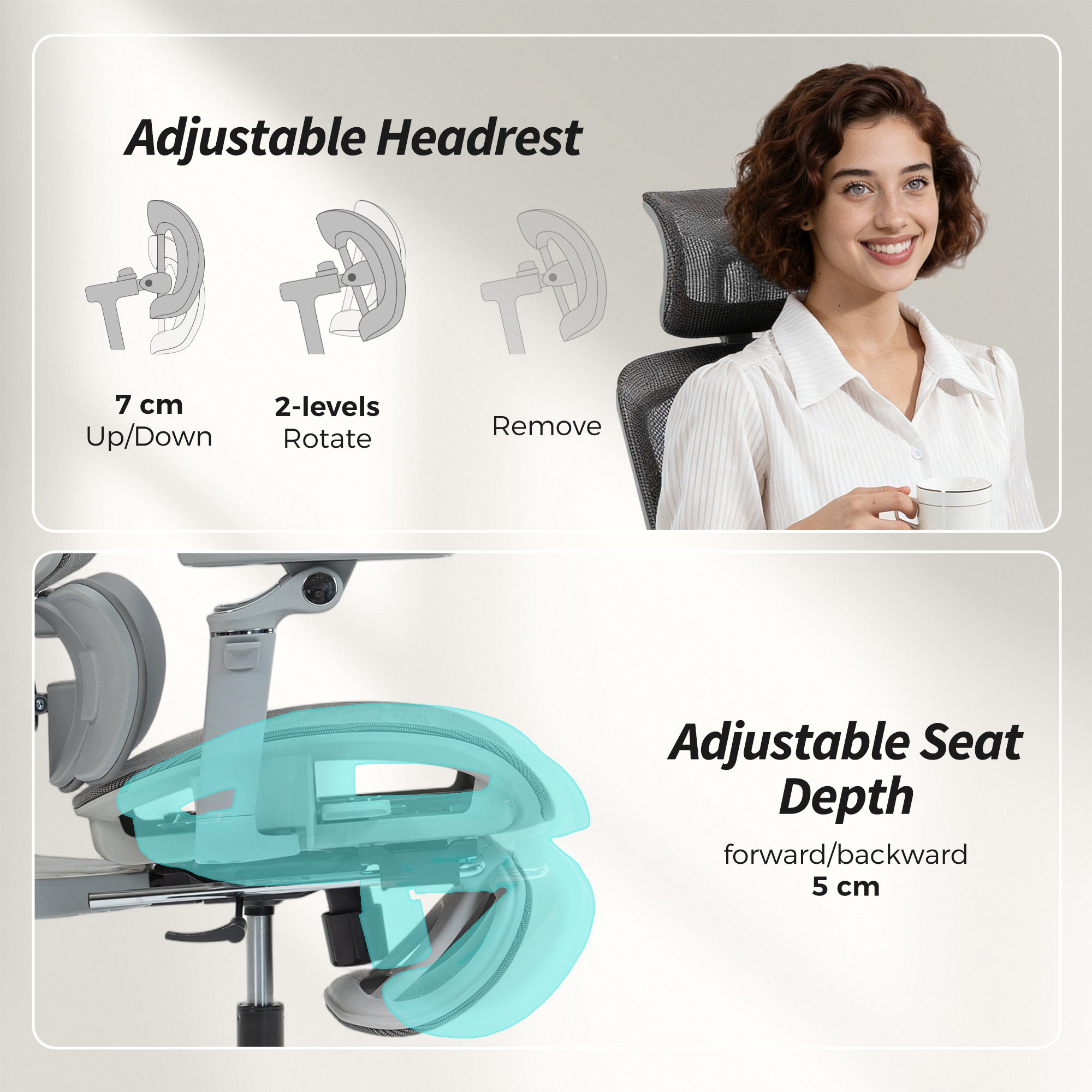 HOMCOM Ergonomic Office Chair, High Back Mesh Desk Chair, Grey