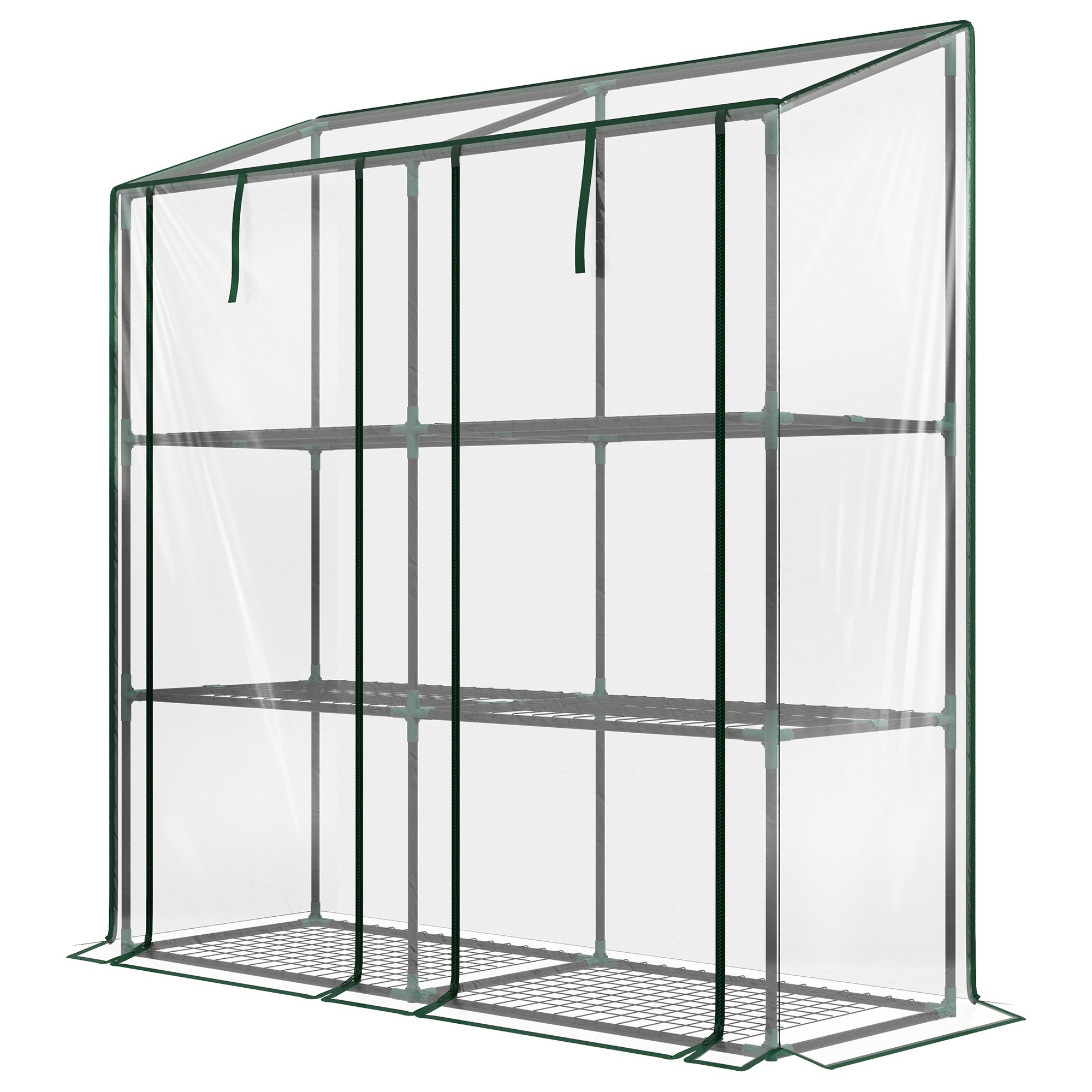 Outsunny 46 x 143cm Mini Lean-To Greenhouse, with Three Inner Shelves