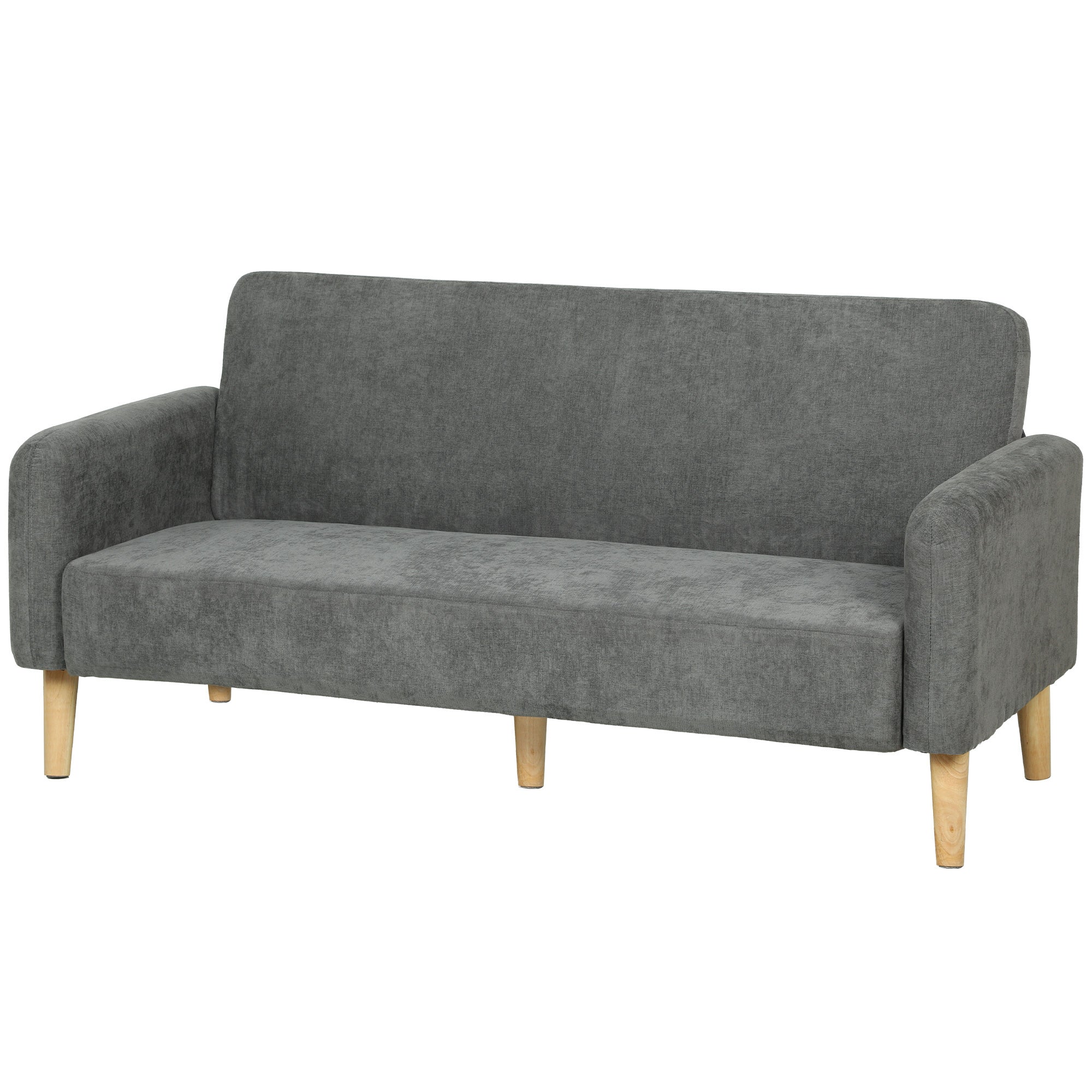 HOMCOM 2 Seater Sofa, Velvet Small Couch with 20cm Thick Padding, Wide and Deep Seat, Grey