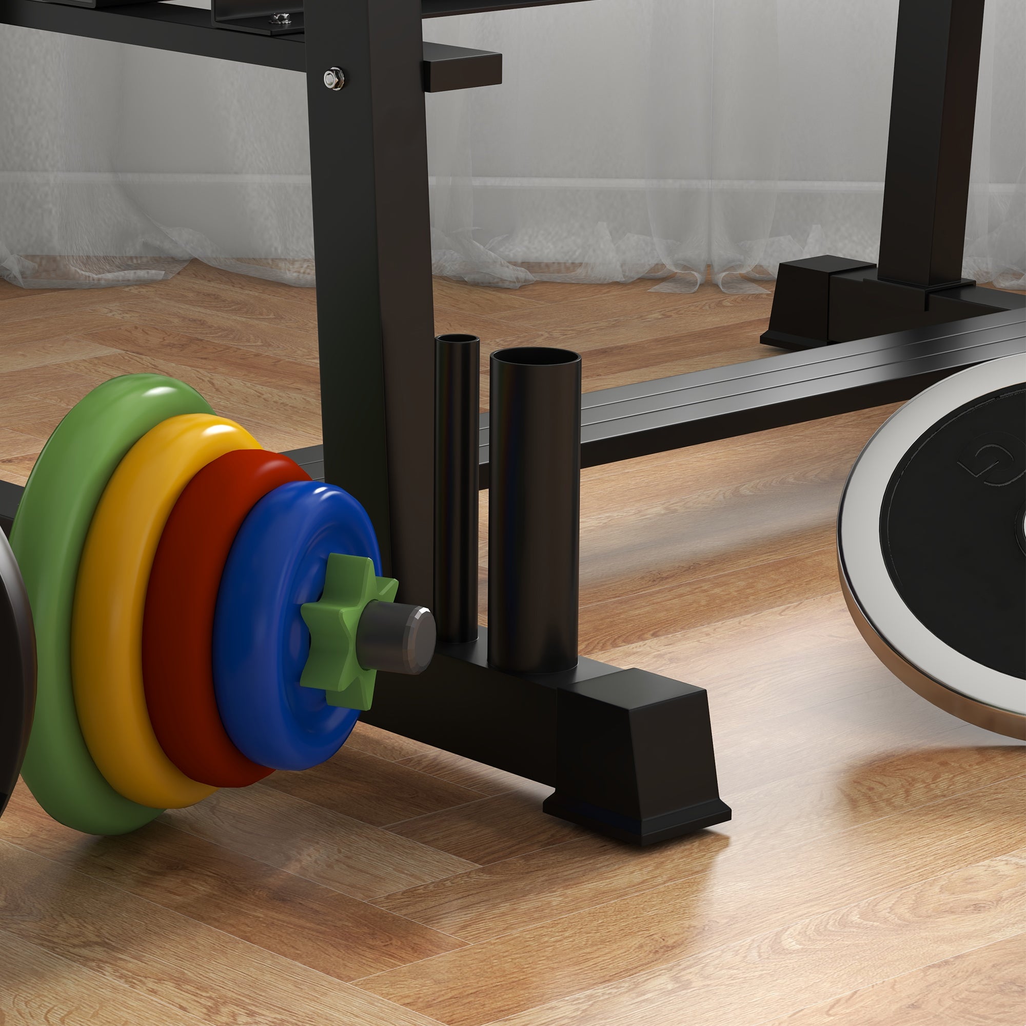 SPORTNOW 3-Tier Dumbbell Rack, Versatile Weight Rack with 4 Weight Rods for Dumbbells, Kettlebells and Plates (Rack Only) - North Peak Garden Furniture