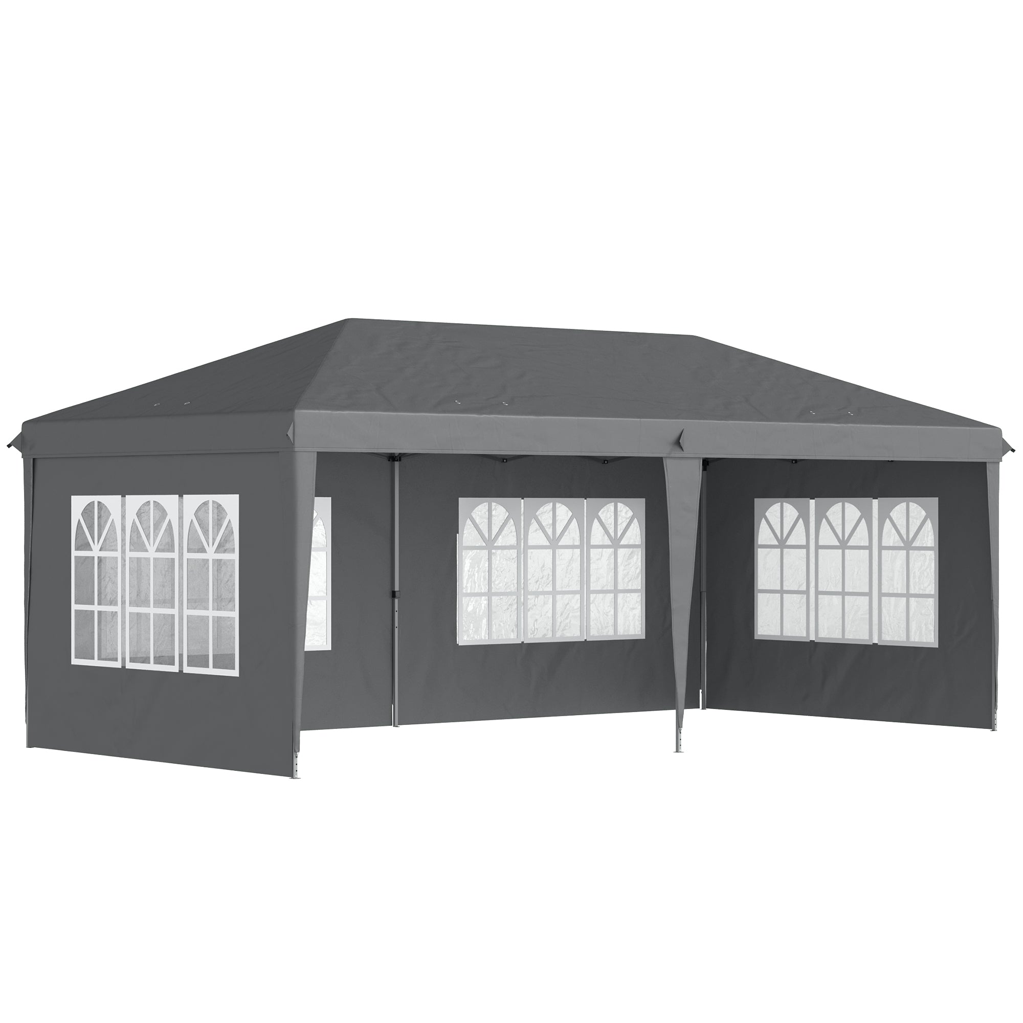 Outsunny 3 x 6m Pop-Up Gazebo, with Removable Walls - Grey - North Peak Garden Furniture