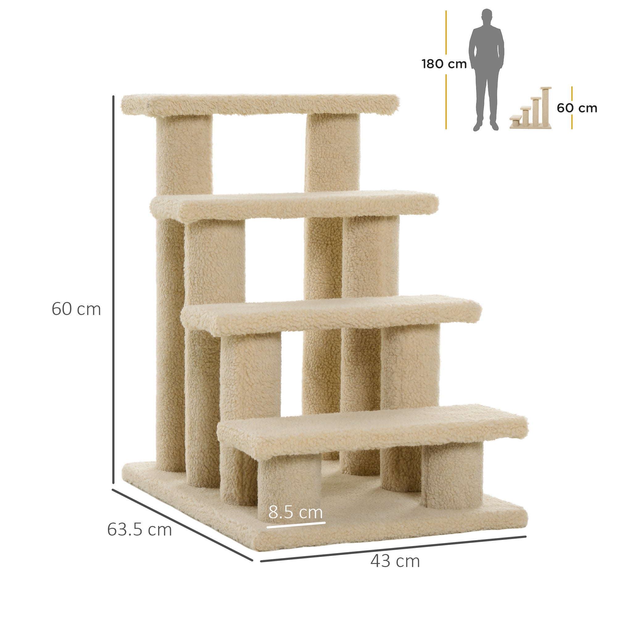 Durable Pet Stairs Ramp, Easy Climb Cat Tree Ladder, Indoor Climbing Frame Staircase for Pets