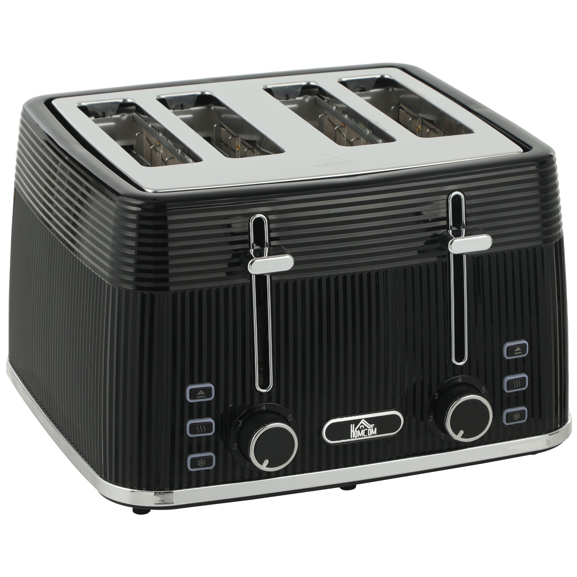 HOMCOM 4 Slice Toaster with 7 Browning Levels, Bread Toaster with Removable Crumb Tray, Black