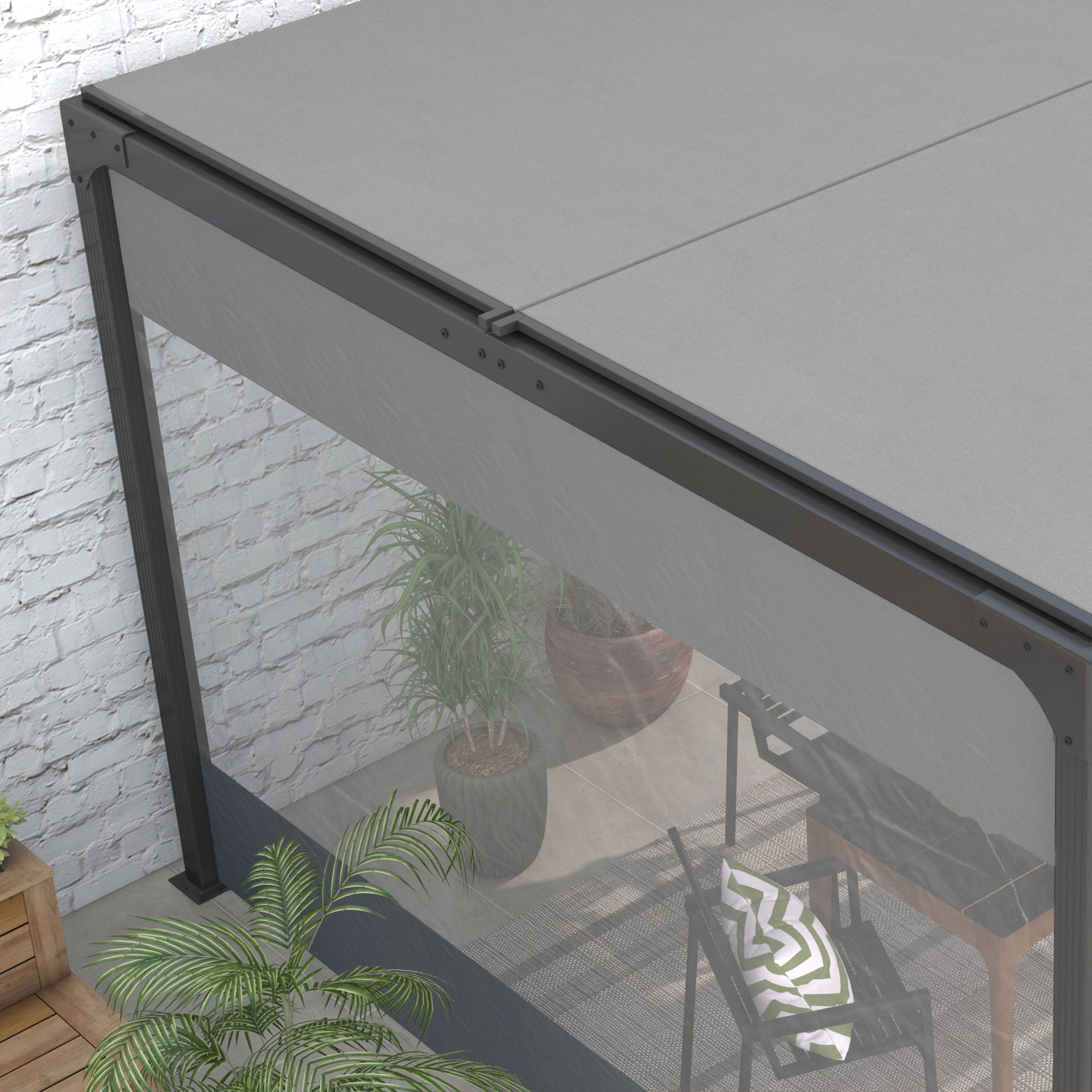Outsunny Set of Two 3 x 2m Replacement Pergola Panels - Grey - North Peak Garden Furniture