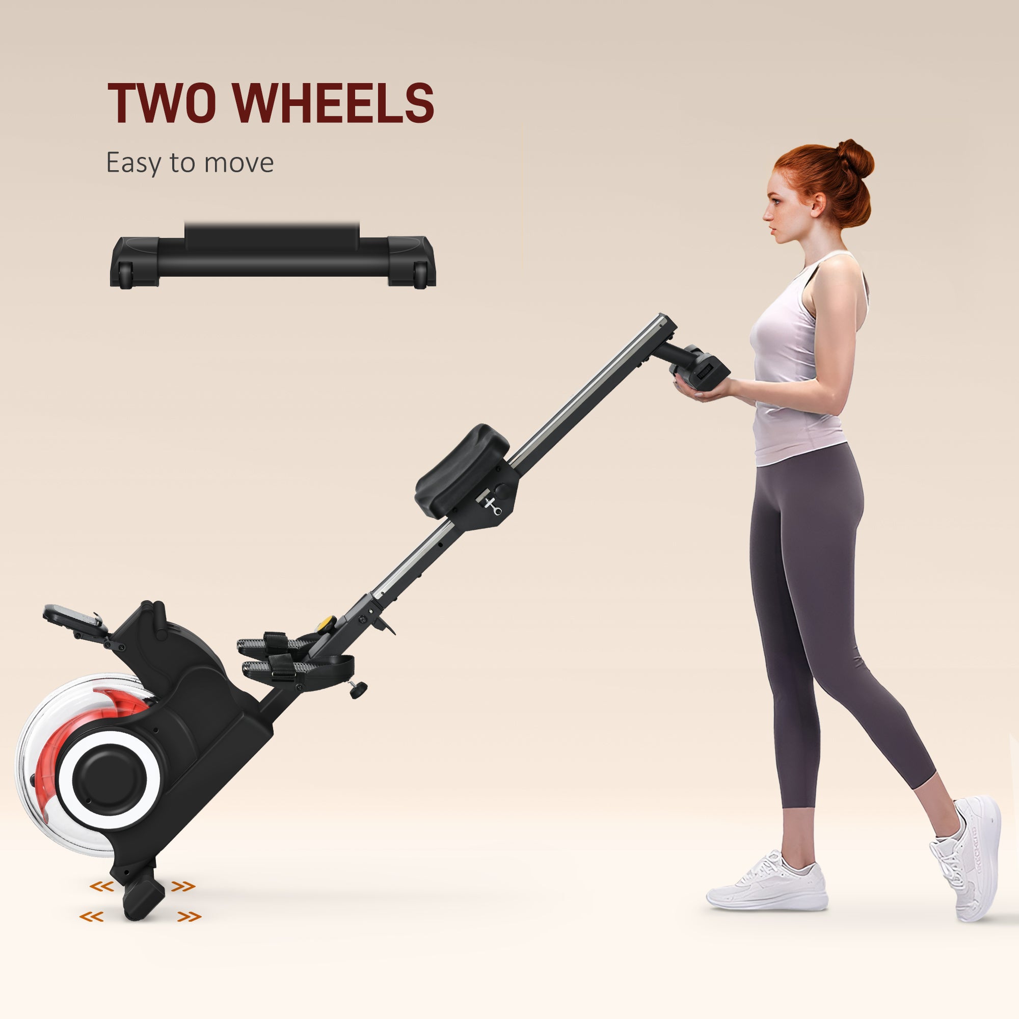 SPORTNOW Foldable Rowing Machine, Water Rower with Wheels, LCD Monitor and Tablet Holder for Cardio Training, Black - North Peak Garden Furniture