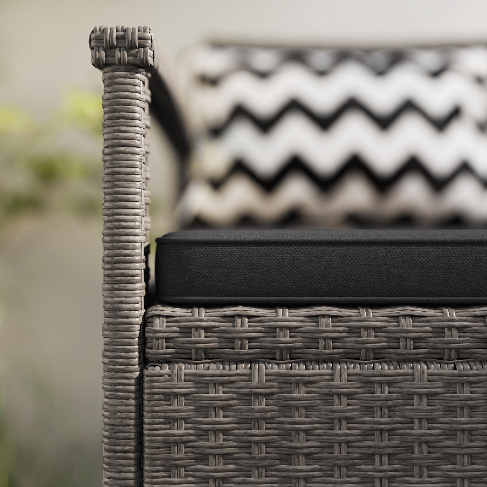 Outsunny 160L Storage Two-Seater Rattan Bench - Grey - North Peak Garden Furniture