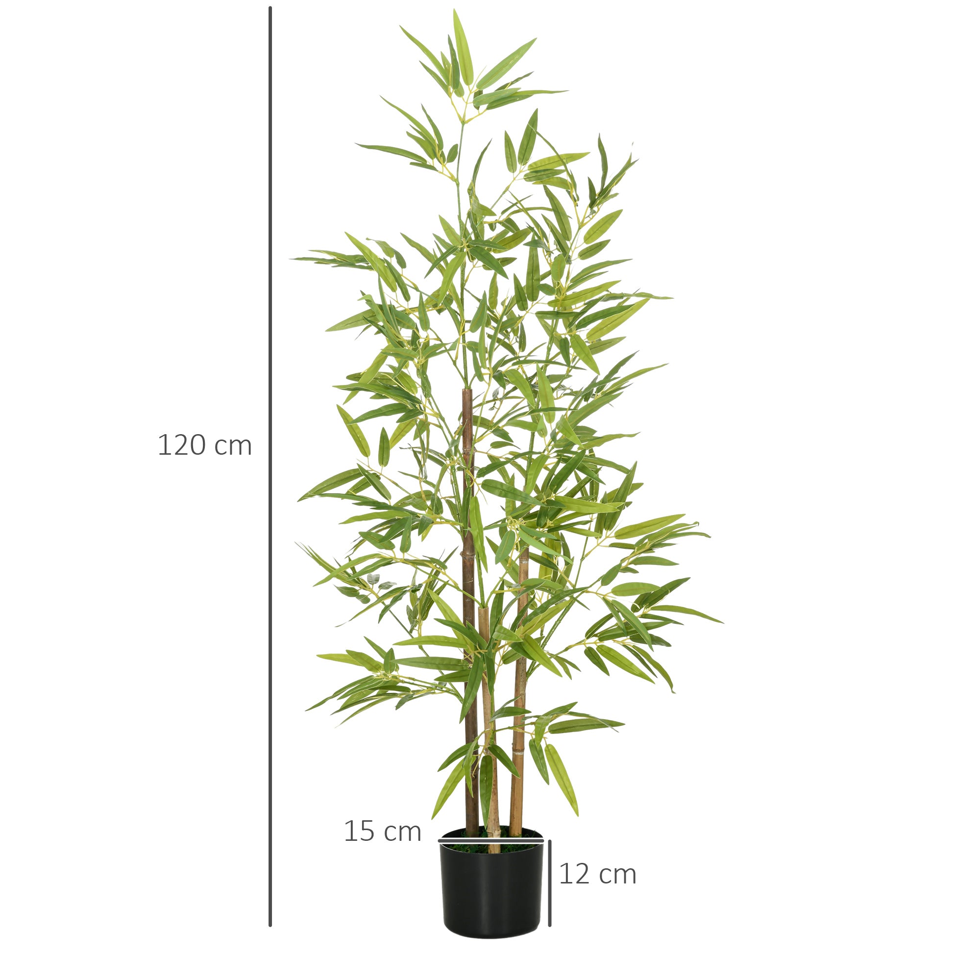HOMCOM Artificial Plant Bamboo Artificial Tree Height 120 cm with Pot for Home Indoor Decor - North Peak Garden Furniture