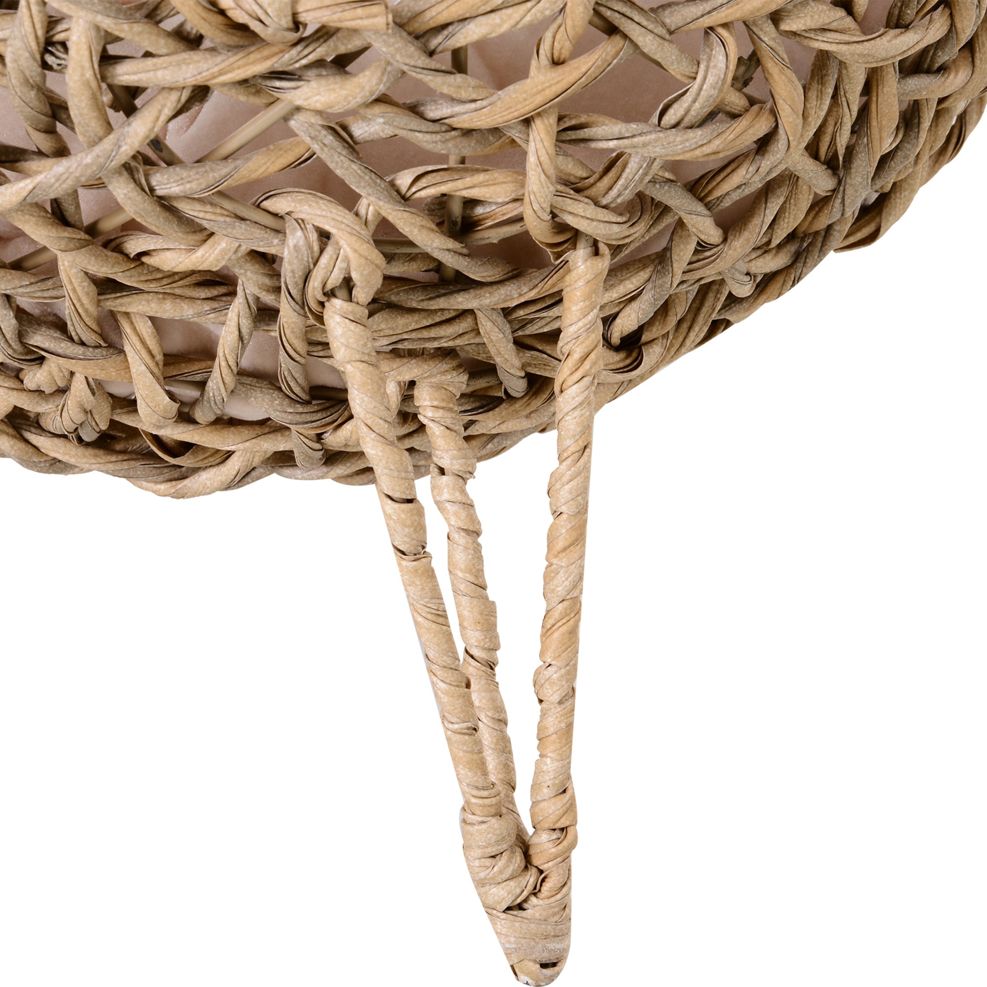 PawHut Wicker Cat Bed, Ball-Shaped Rattan Elevated Cat Basket with Three Tripod Legs, Cushion - Natural Wood Finish - North Peak Garden Furniture