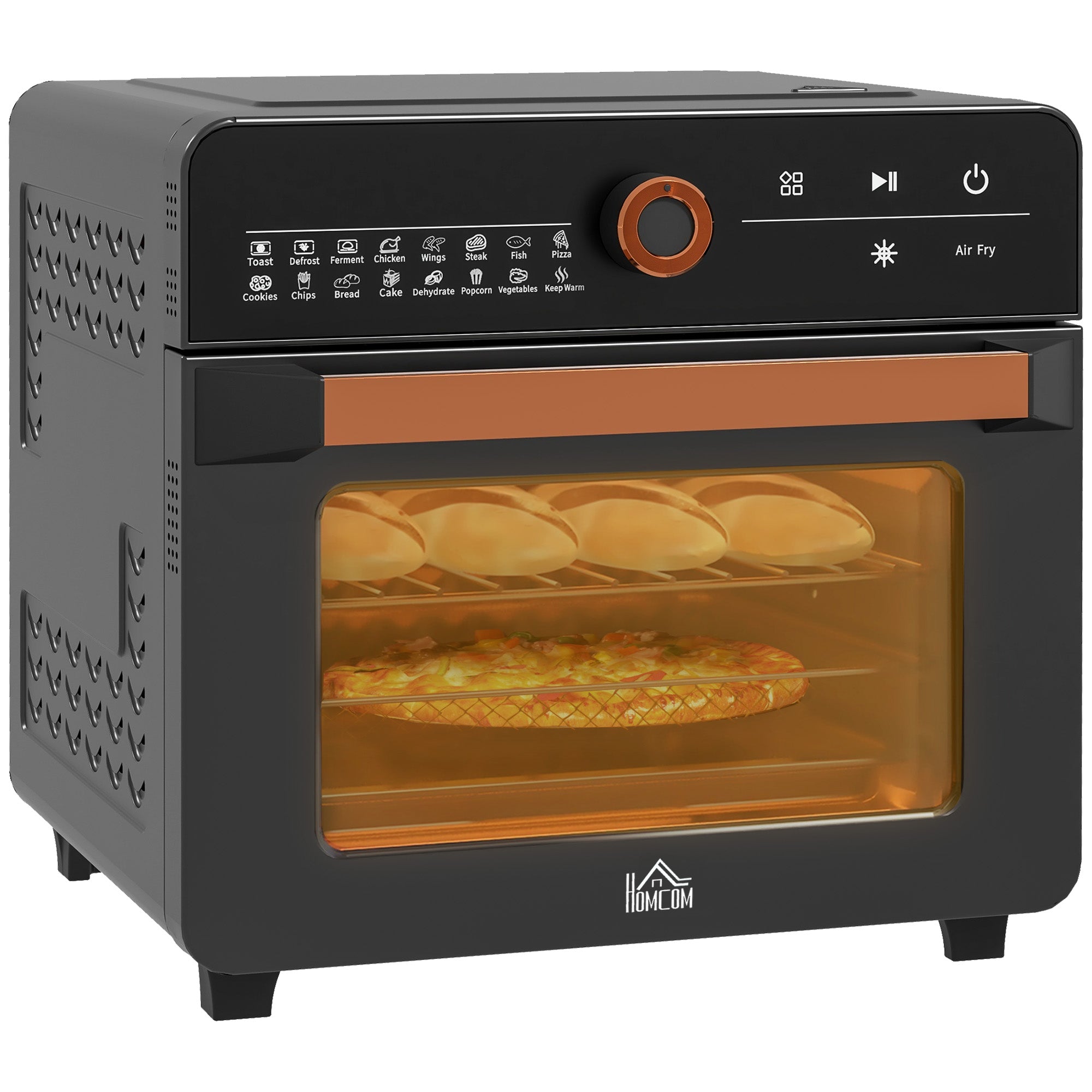 HOMCOM Air Fryer Oven, 20L Mini Oven, Multifunction Countertop Convection Oven with 16 Presets, Adjustable Temp and Time, 1400W - North Peak Garden Furniture