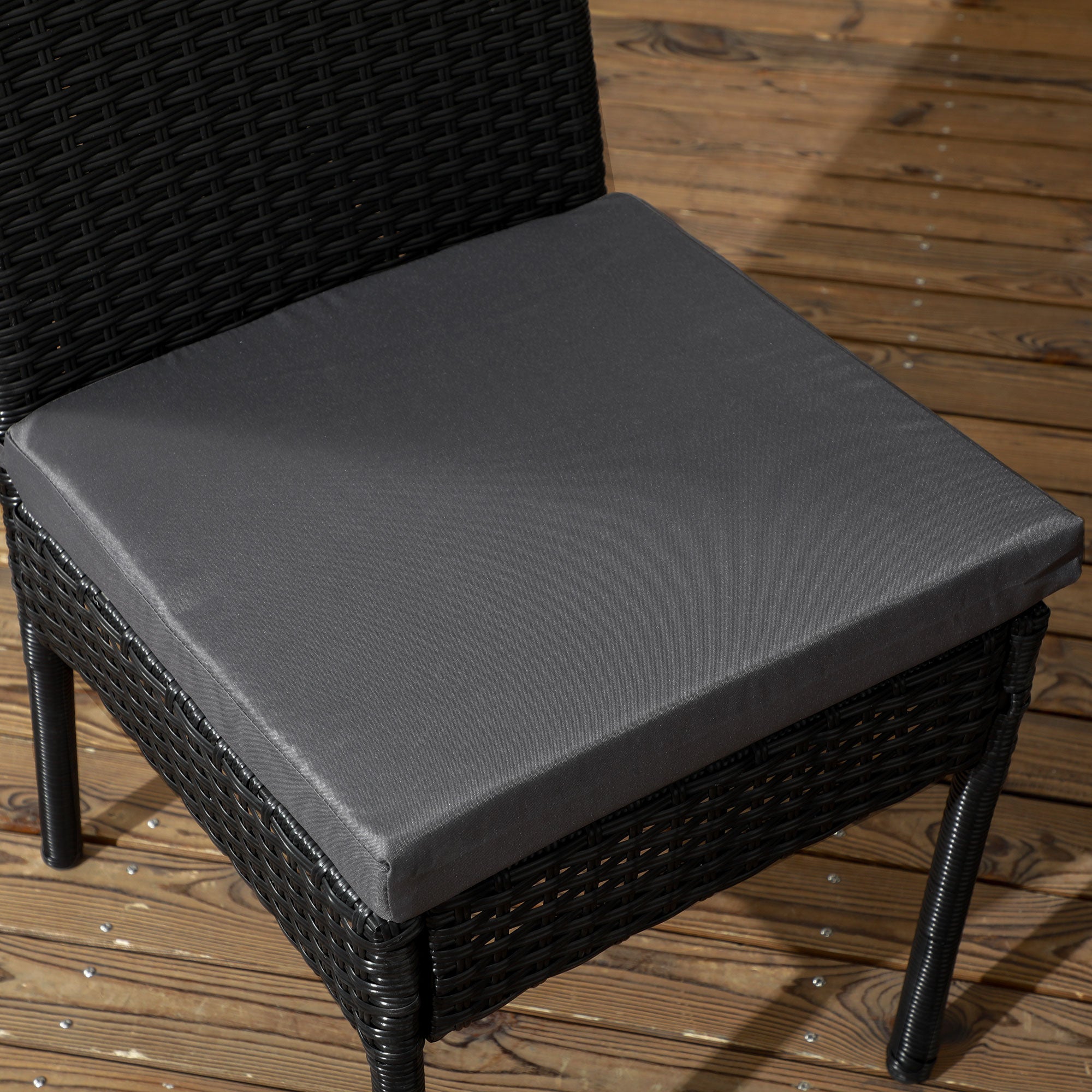 Outsunny Set of Four Armless Rattan Garden Chairs - Black - North Peak Garden Furniture
