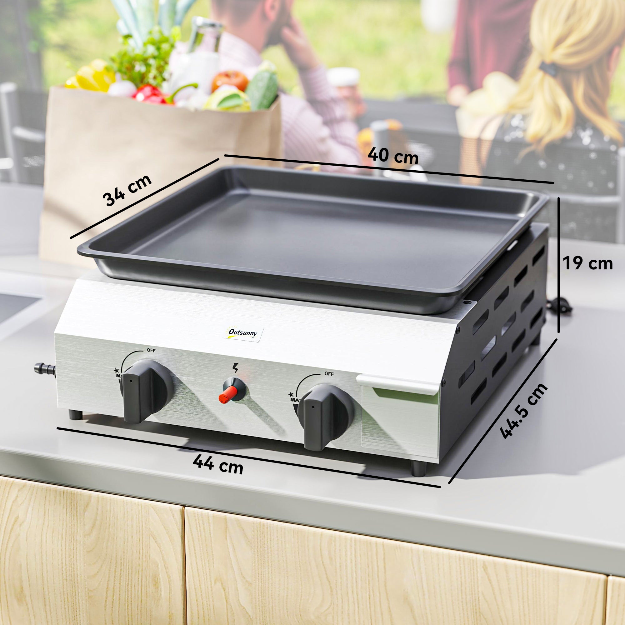 Outsunny Two Burner Portable Gas Grill - North Peak Garden Furniture
