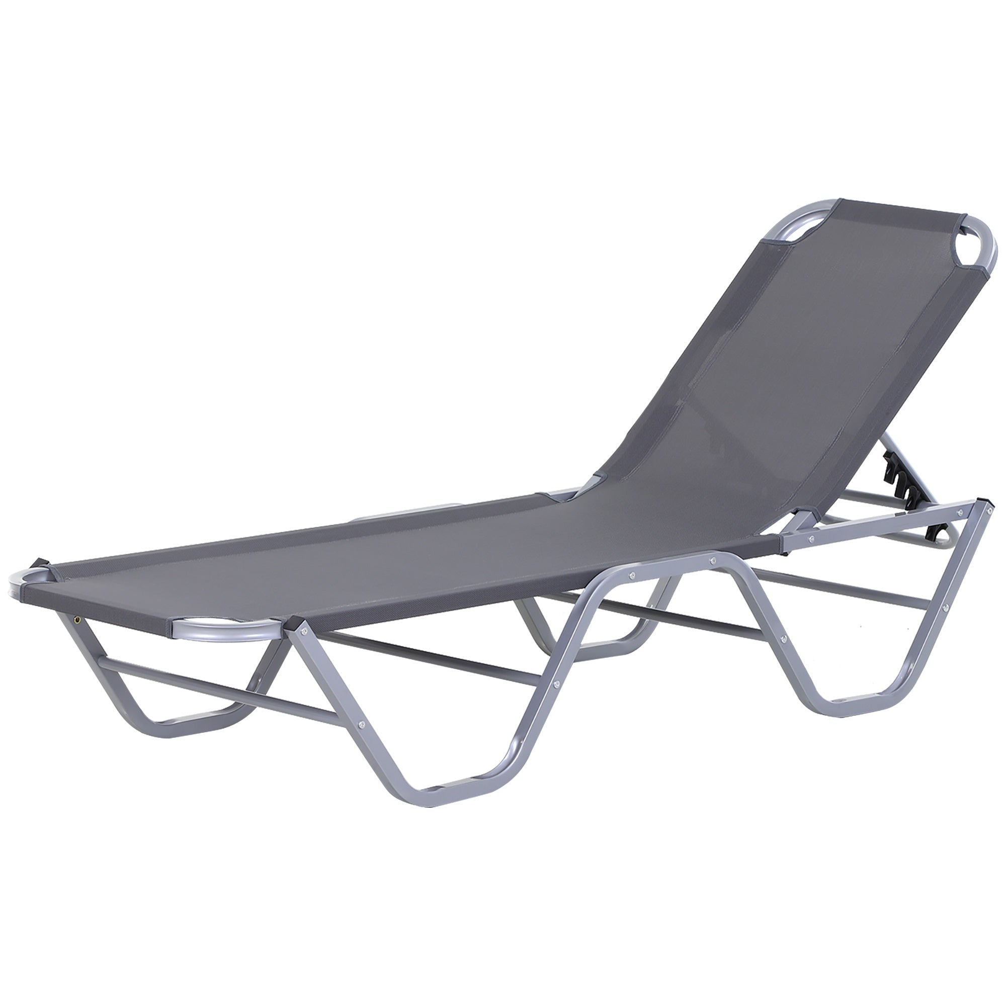 Outsunny Sun Lounger Relaxer Recliner w/ 5-Position Adjustable Backrest Pool Sun Bathing