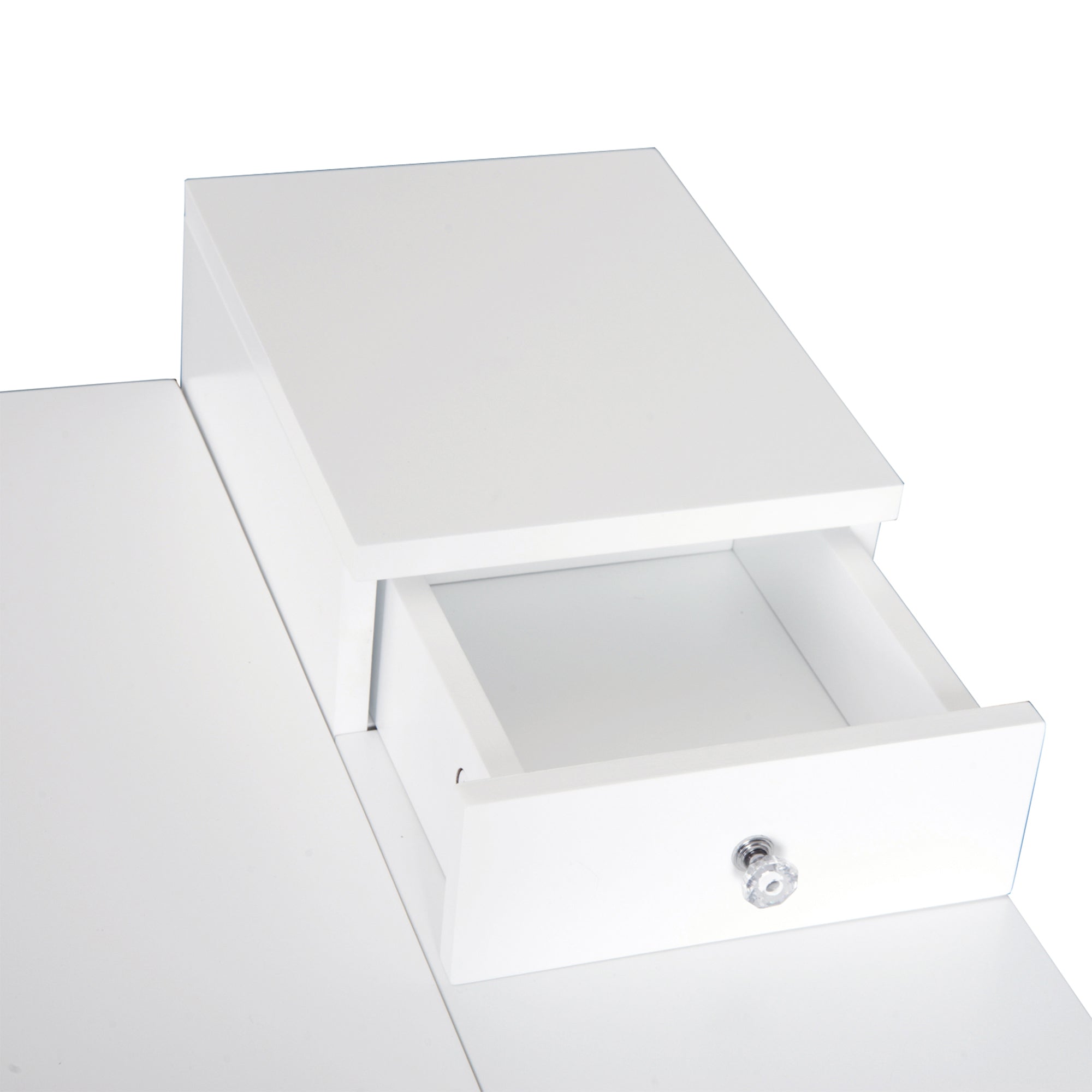 HOMCOM MDF,Pine Dressing Table Desk Flip-up Mirror Multi-purpose 2 Drawers Modern - White