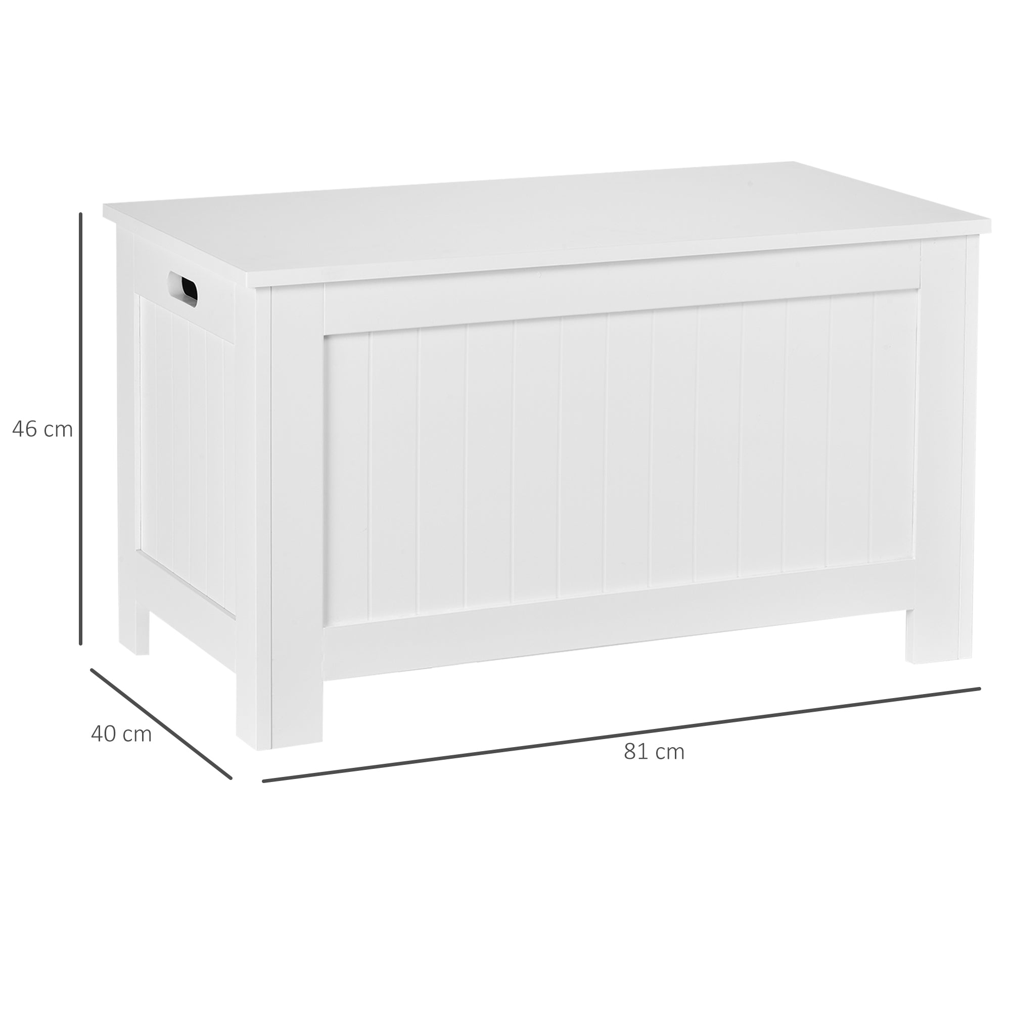 HOMCOM Lift Top Storage Chest Toy Box Organizer with Lid and Safety Hinges for Bedroom Entryway Living Room - White - North Peak Garden Furniture