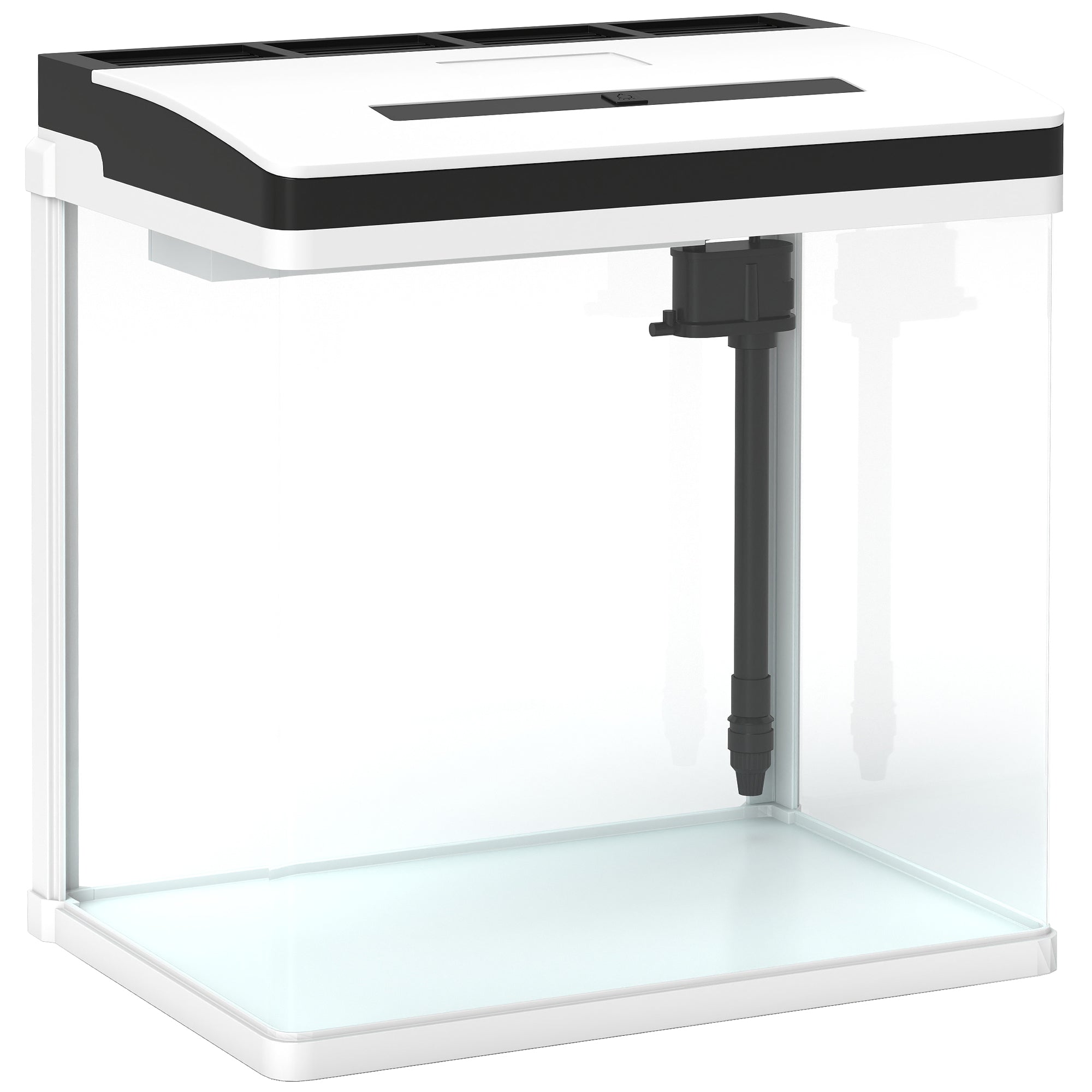 PawHut 28L Glass Aquarium Fish Tank with Filter, LED Lighting, for Betta, Guppy, Mini Parrot Fish, Shrimp, 38 x 26 x 39.5cm - North Peak Garden Furniture