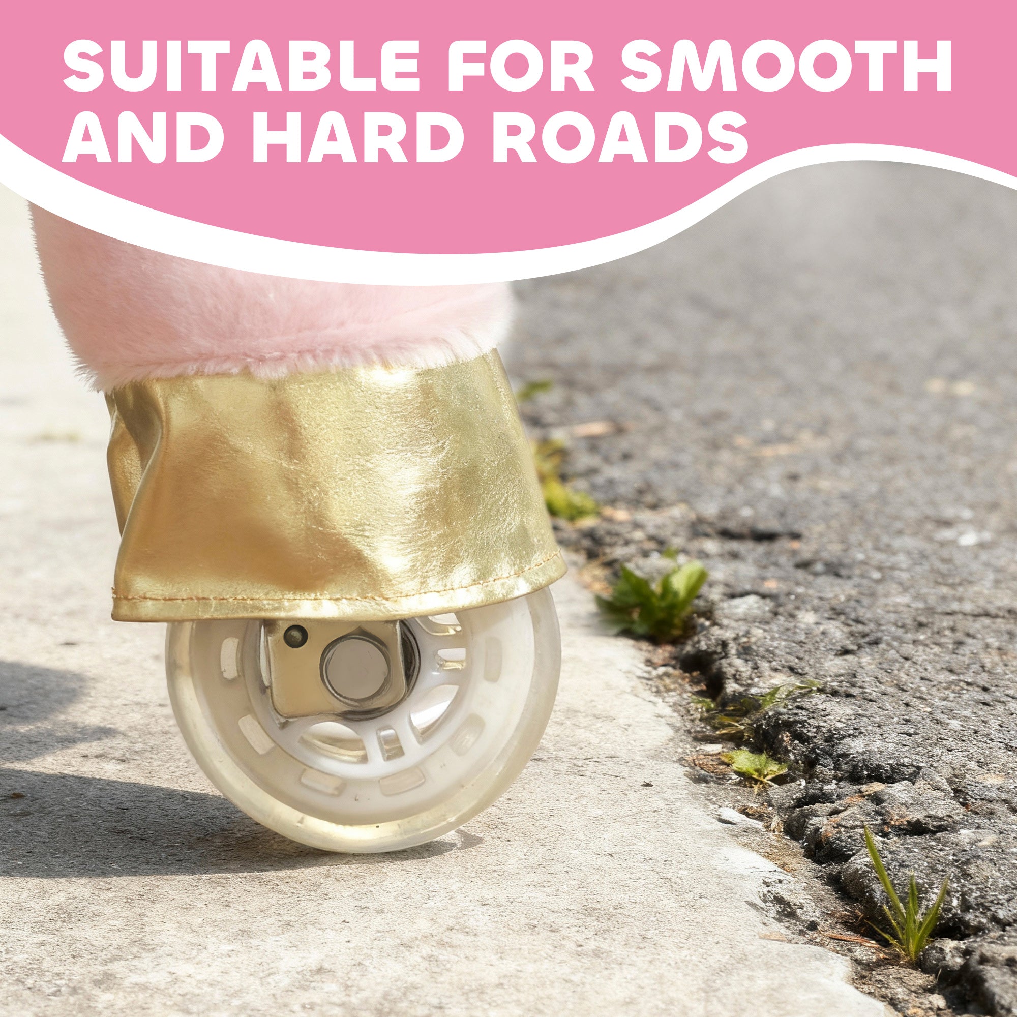 AIYAPLAY Kids Rocking Horse, Plush Walking Horse with Wheels, Ride On Unicorn Toy for Ages 3-5 Years Old, White