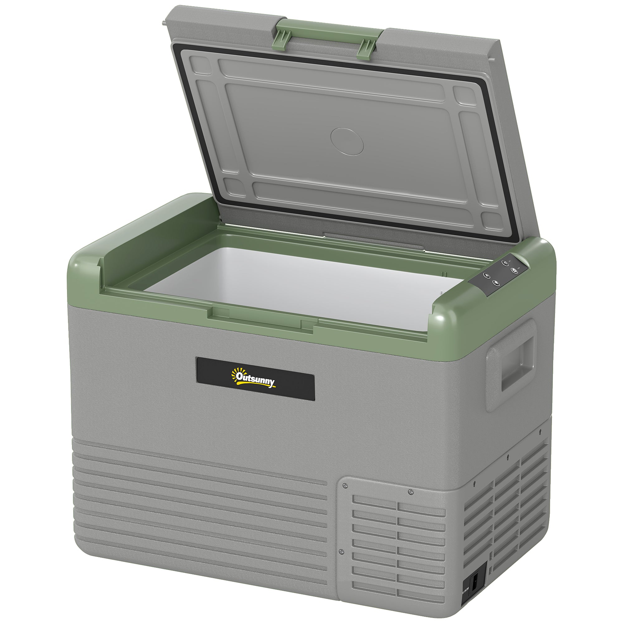 Outsunny 40L Portable Car Refrigerator - Light Green and Grey