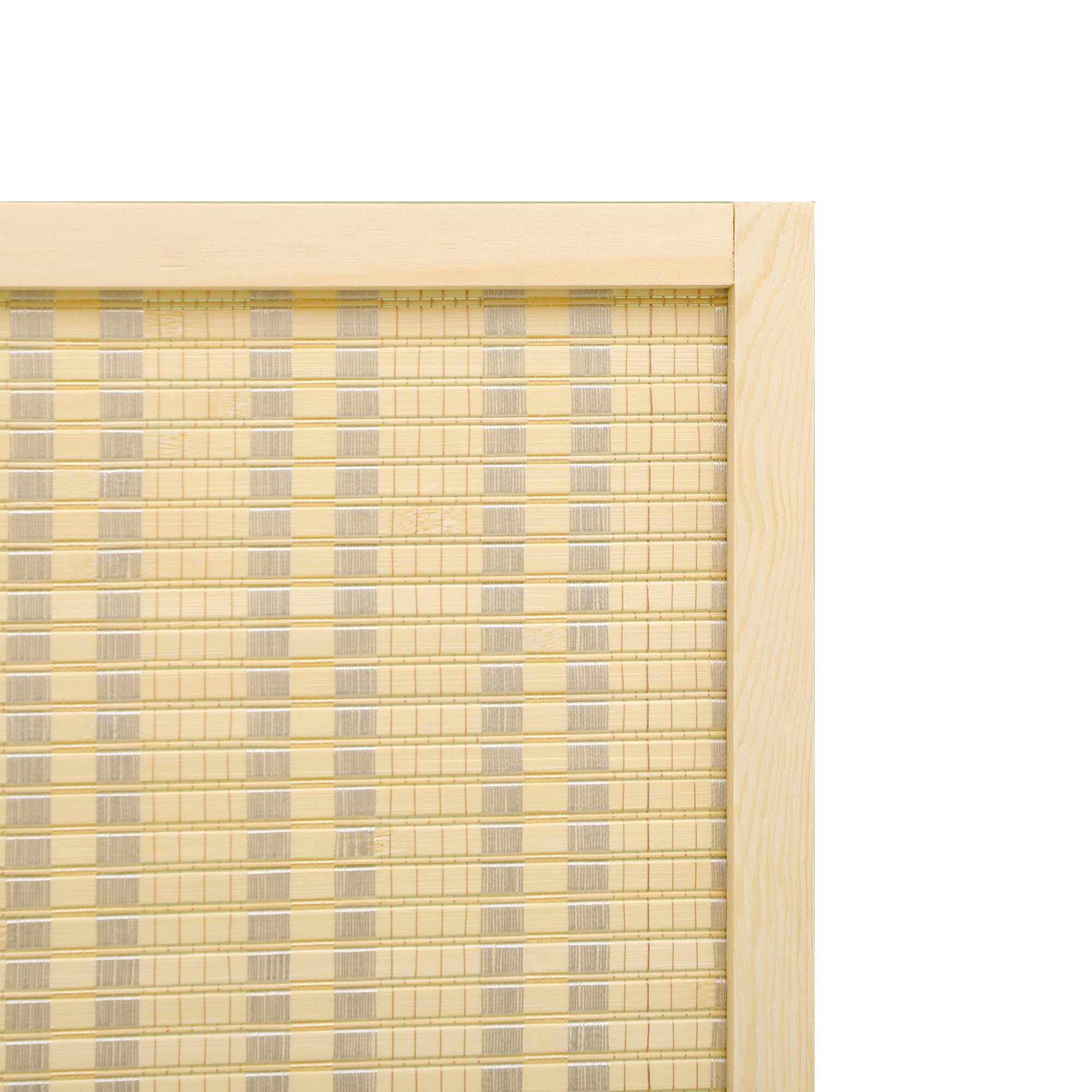 HOMCOM 4 Panel Folding Room Divider Screen, Wall Panel Privacy Furniture, Freestanding Paravent Partition Separator for Living Room, Bedroom and Office, 180 x 180cm, Natural - North Peak Garden Furniture