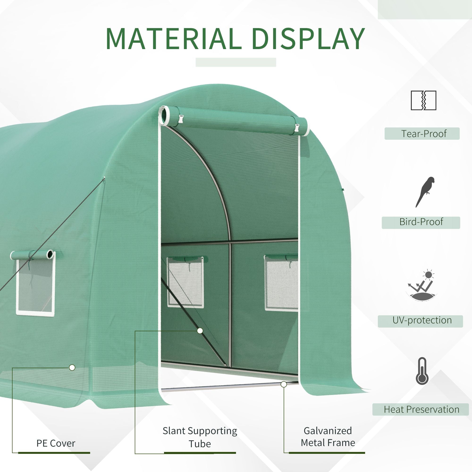 Outsunny Walk-In Greenhouse: Spacious 3 x 2 M, Weather-Resistant, Easy Assembly, Verdant Green