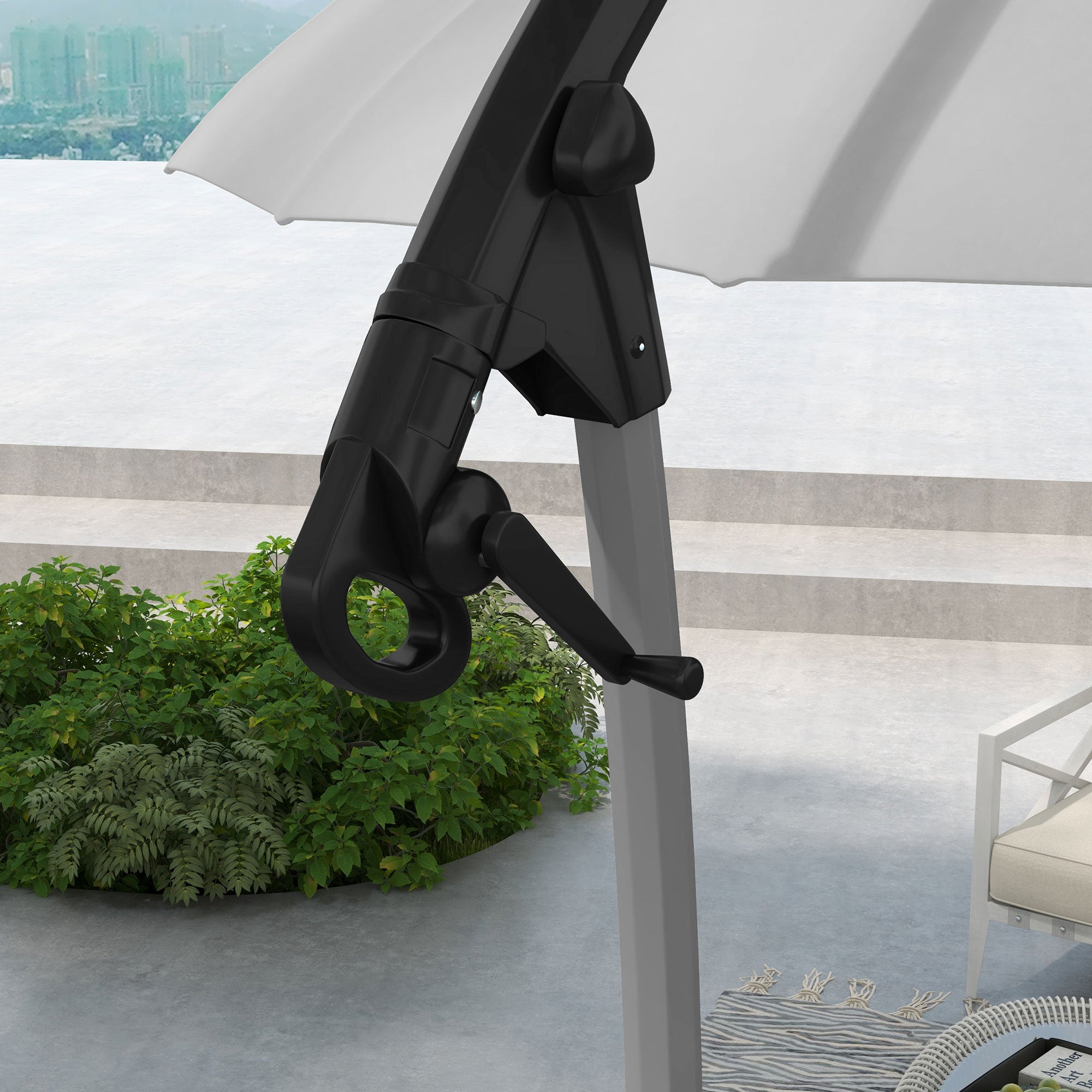 Outsunny 2.7m Cantilever Parasol, with Cross Base - Grey - North Peak Garden Furniture